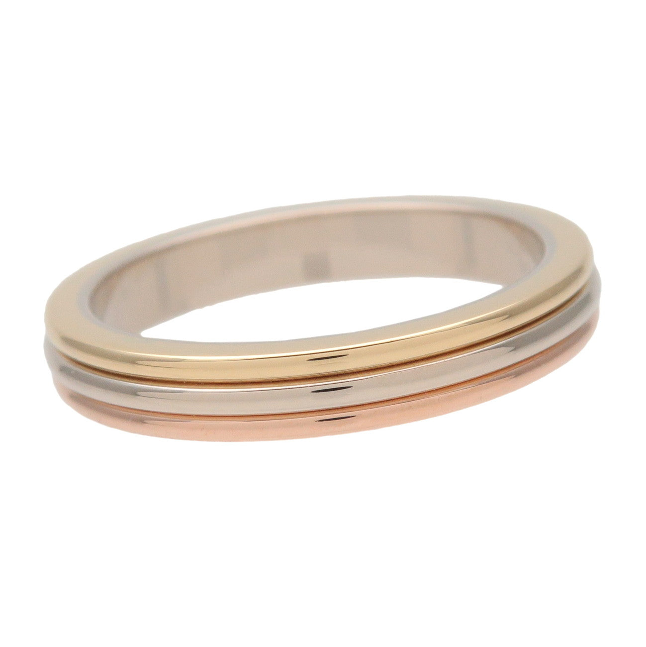 Cartier Vendome Three Color Ring K18 750YG/PG/WG #47 US4 EU47 HK8.5
