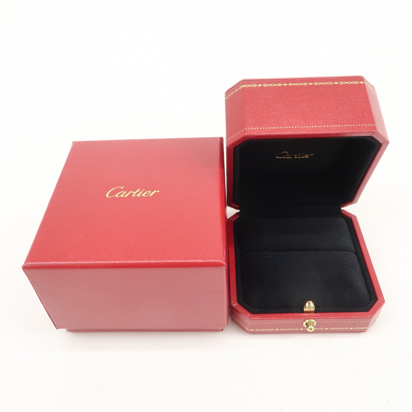 Cartier Set of 2 Jewelry Boxes Ring Boxes Red Gold