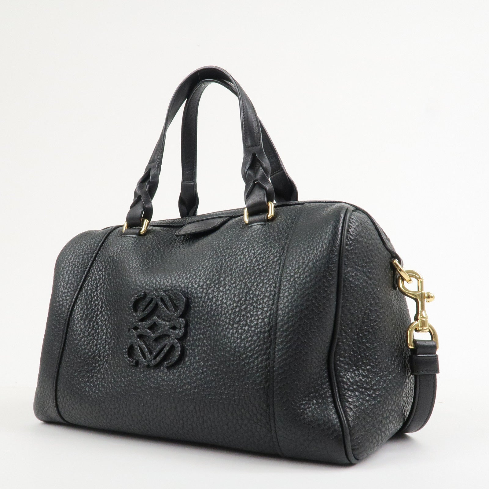 LOEWE Anagram Leather Amazona Fusta 2Way Shoulder Bag Black