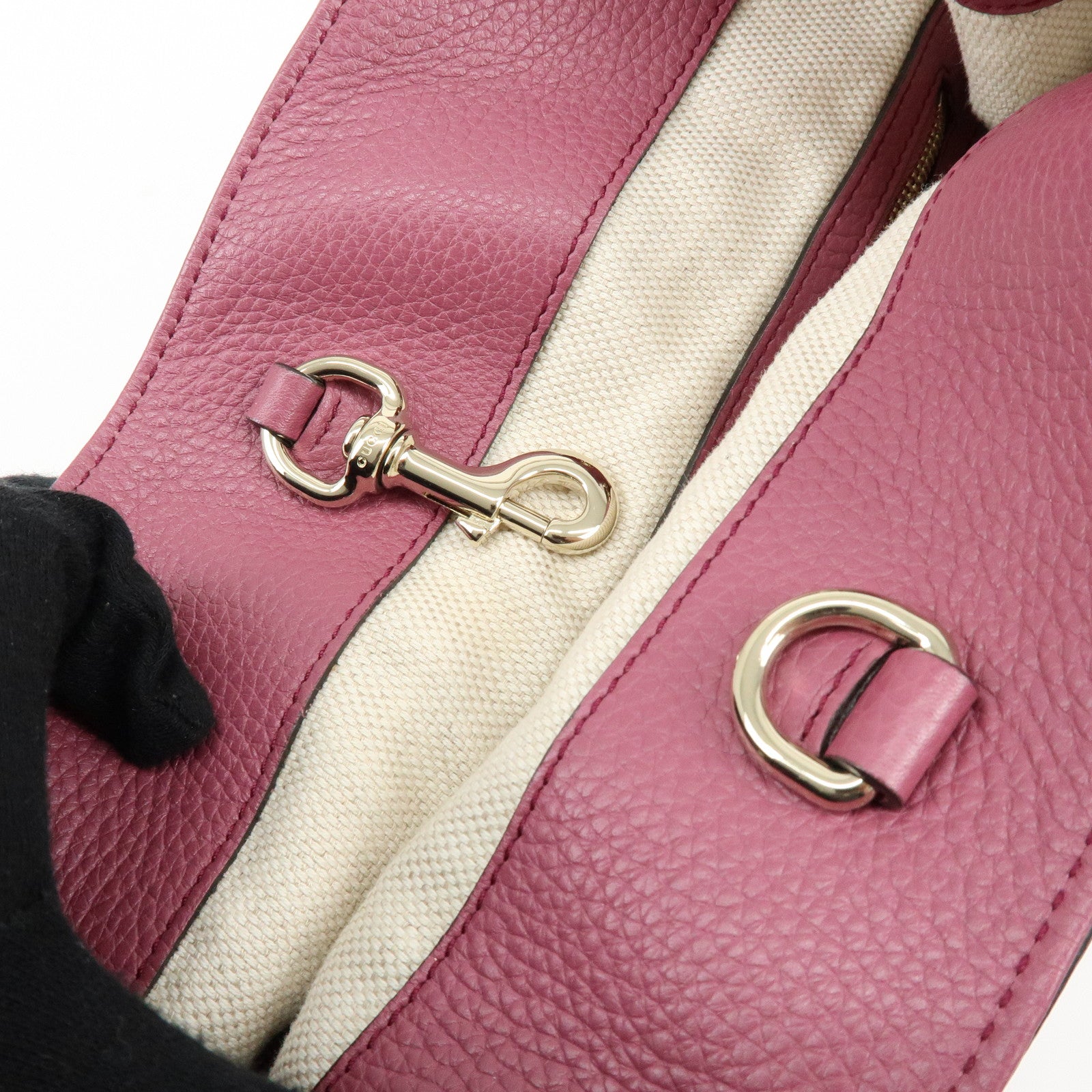 GUCCI SOHO Interlocking G Leather Chain Shoulder Bag Purple 308982