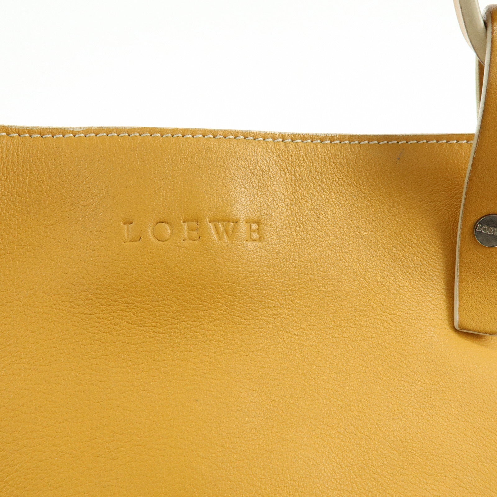 LOEWE Leather Shoulder Bag Hand Bag Light Brown