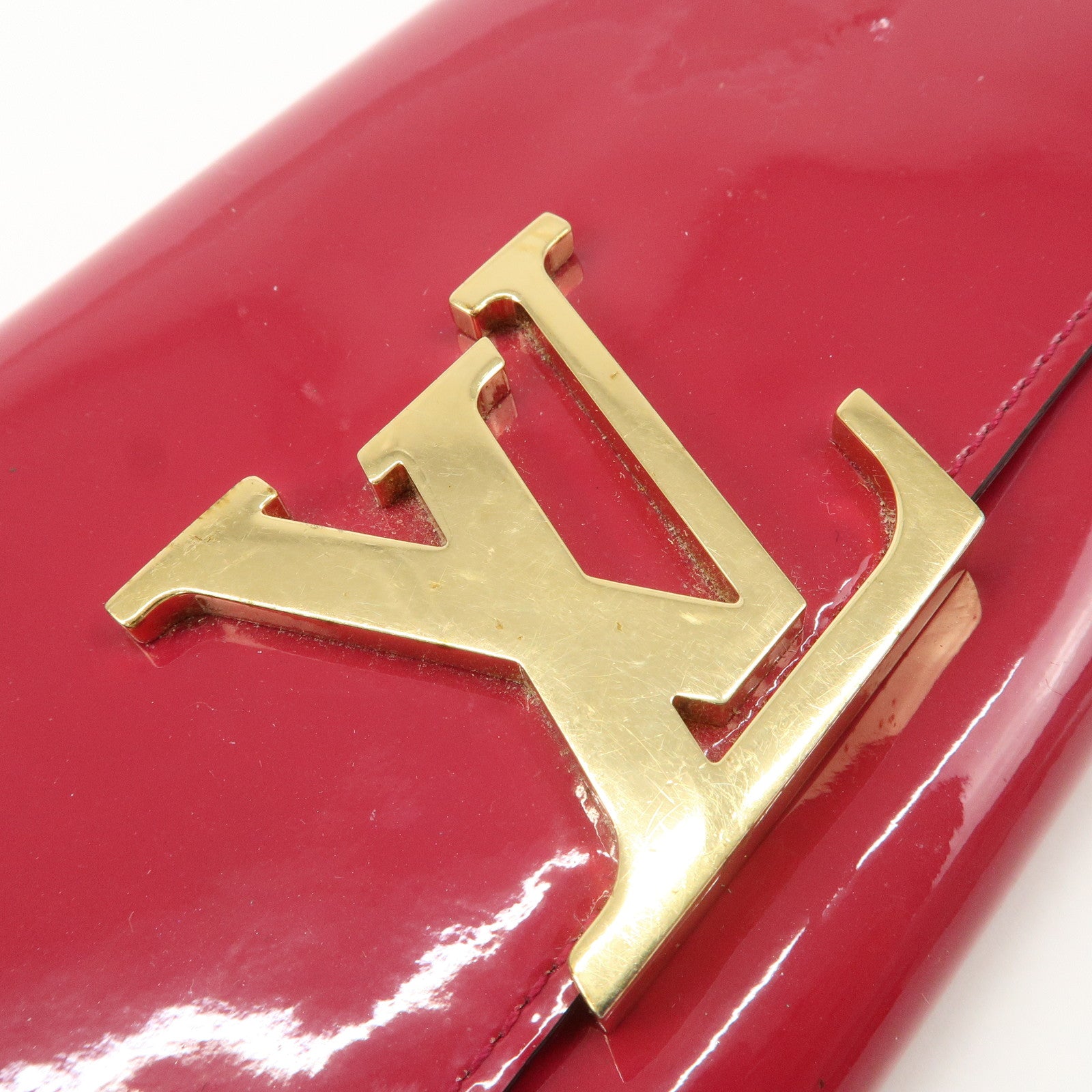 Louis Vuitton Vernis Leather Louise GM Clutch Bag Wallet Rose Indien M61317