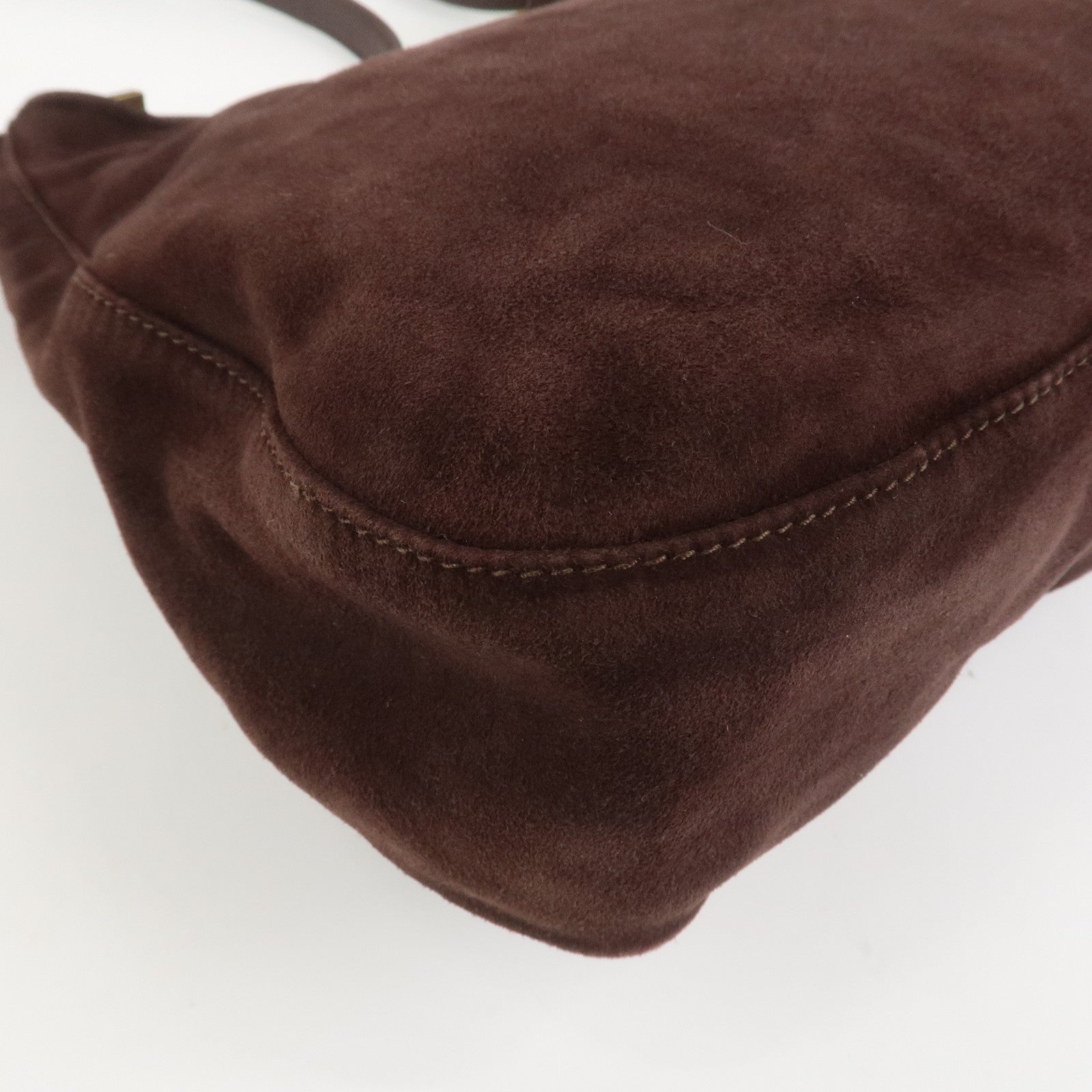 FENDI Suede Leather Shoulder Bag Hand Bag Brown 26327