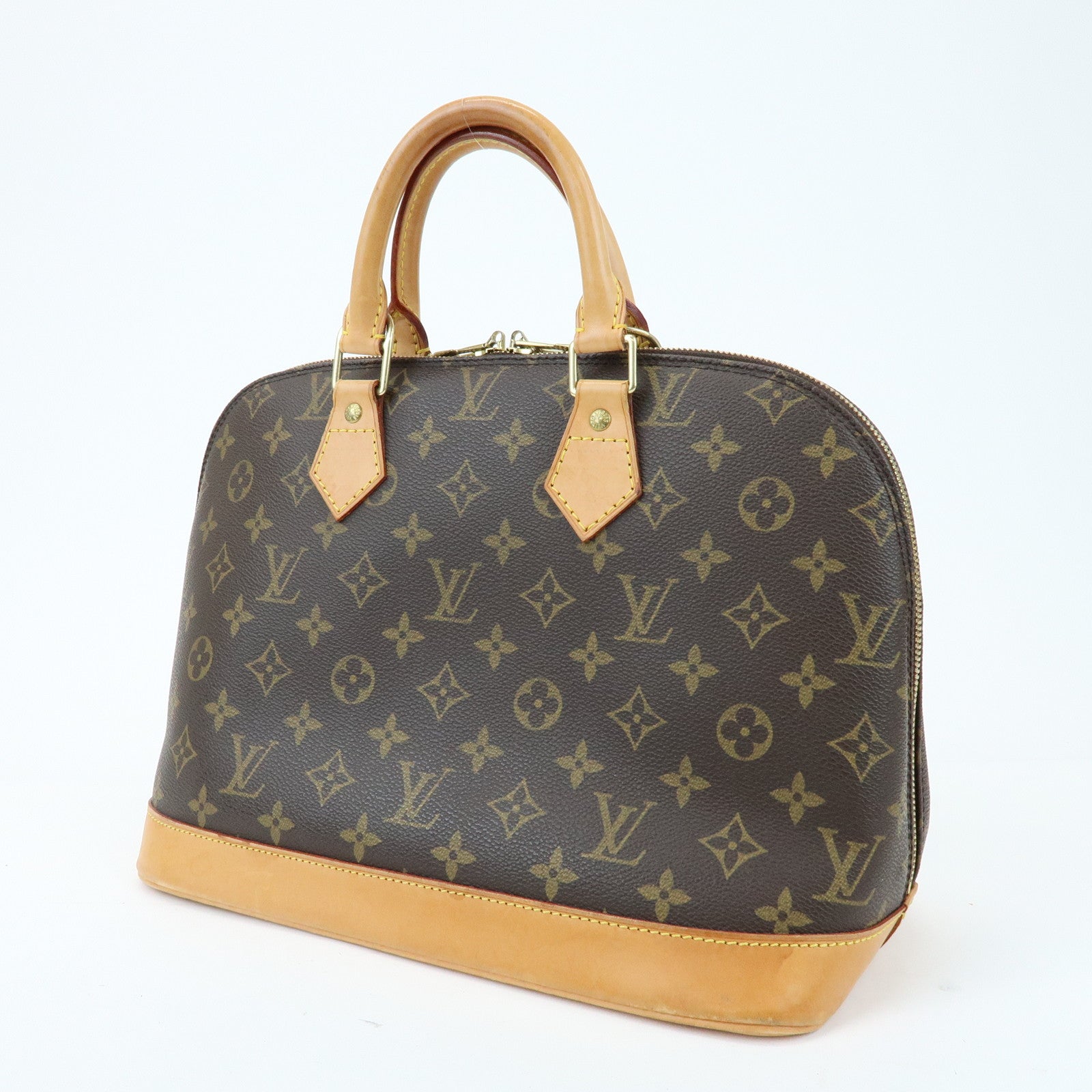 Louis Vuitton Monogram Alma Canvas Leather Hand Bag Brown M51130