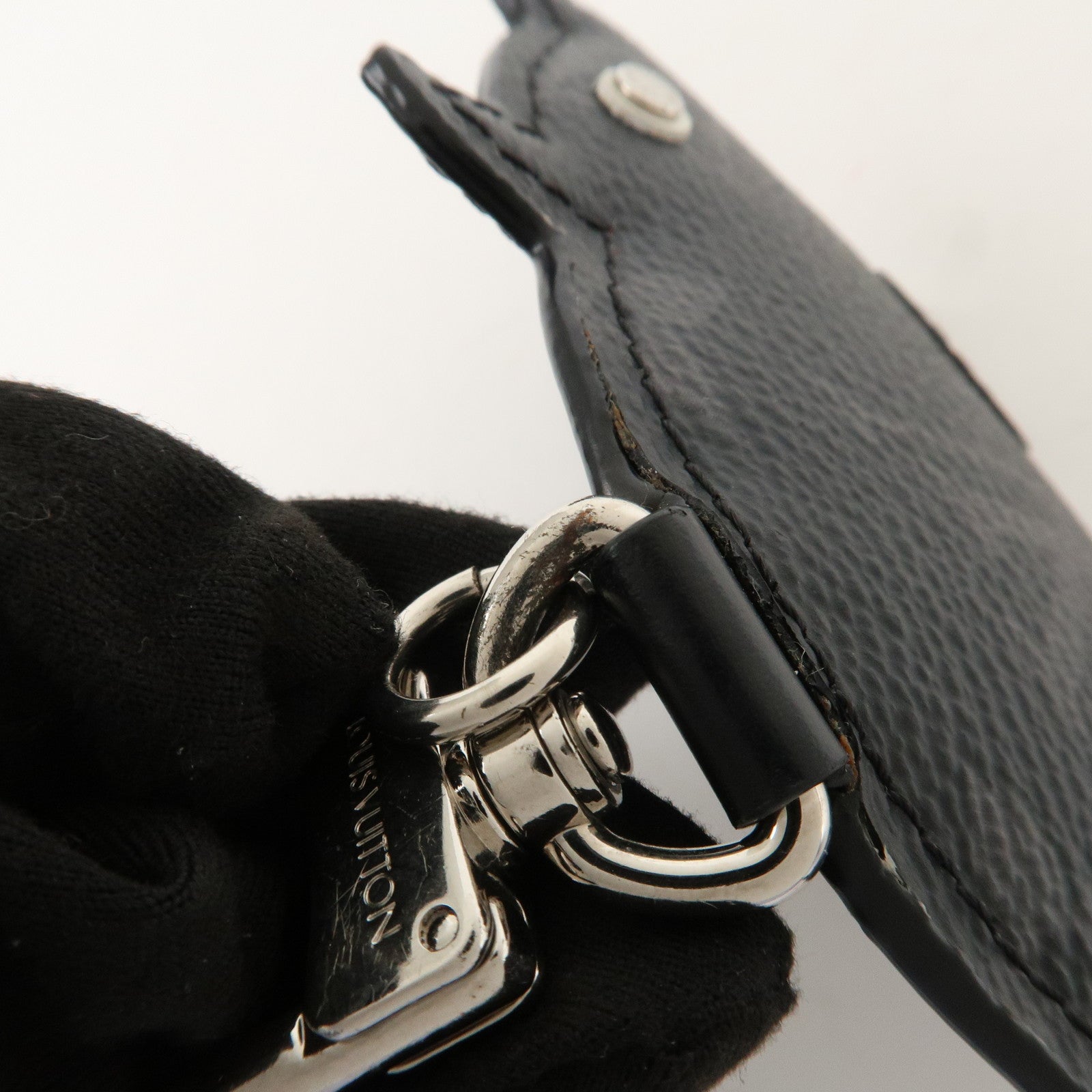 Louis Vuitton Porte Cle Monogram Leather Key Charm Pig Black MP1994 Used
