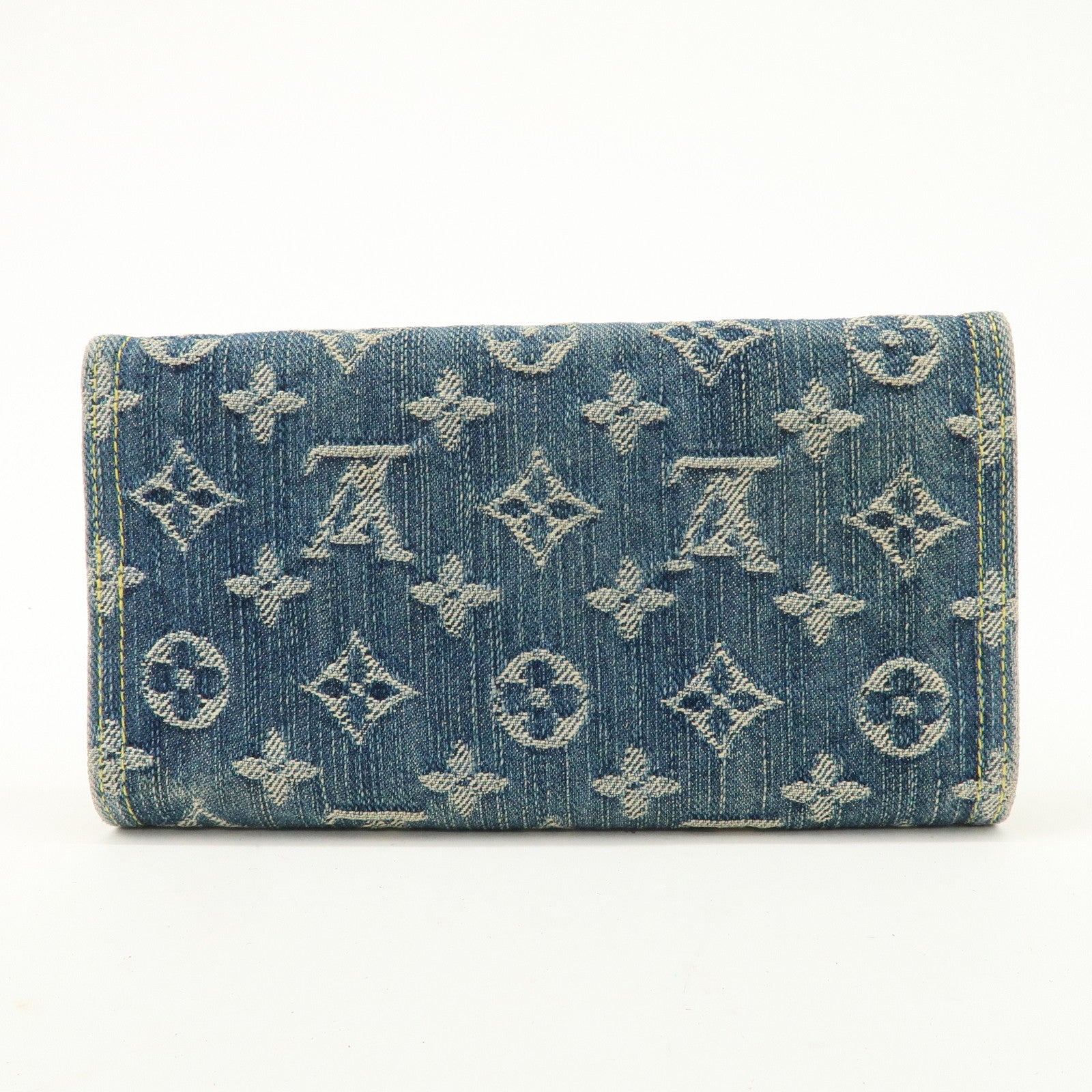 Louis Vuitton Monogram Denim Portefeuille Amelia Wallet Blue M95511 Used