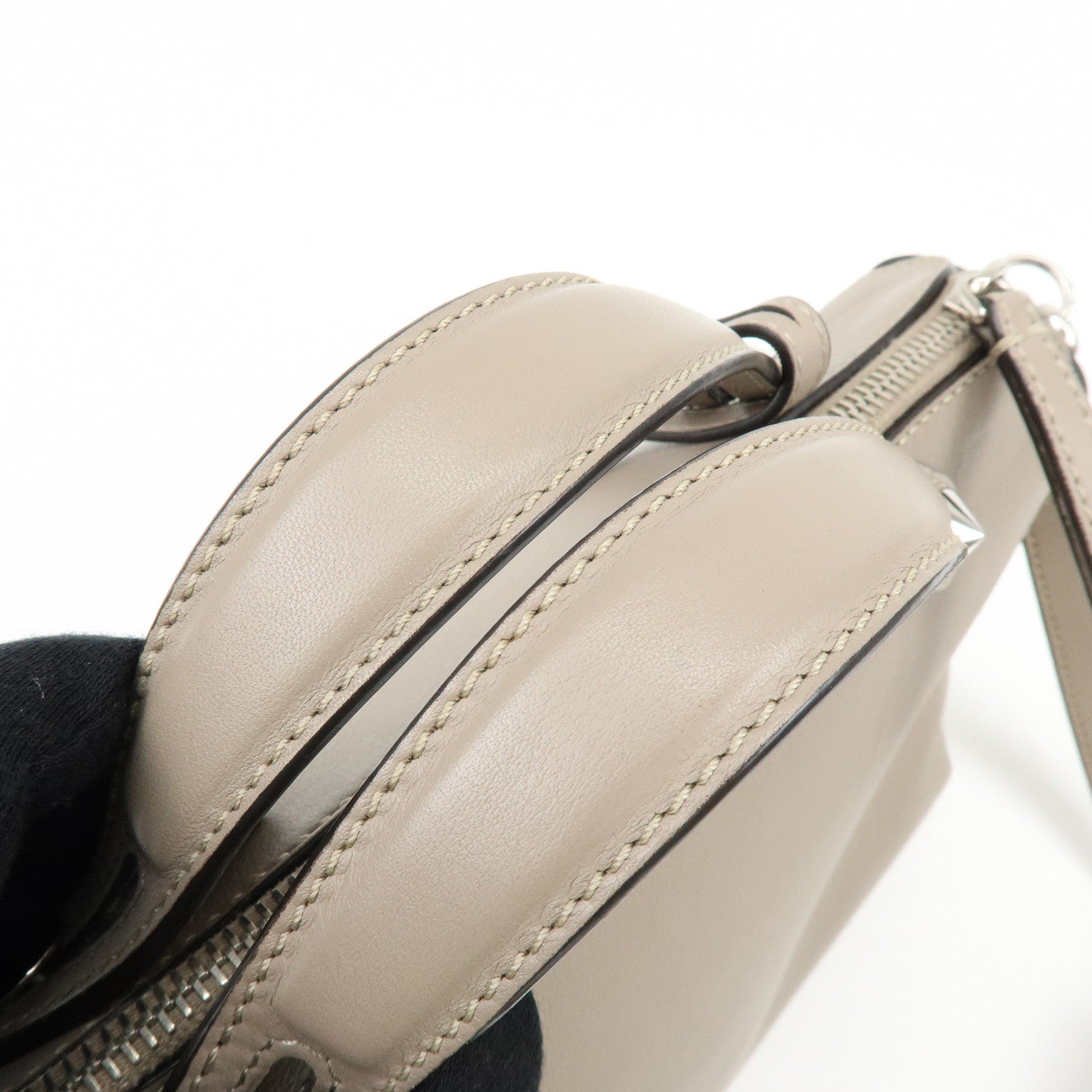 FENDI BY THE WAY Medium Leather 2Way Hand Bag Greige 8BL124