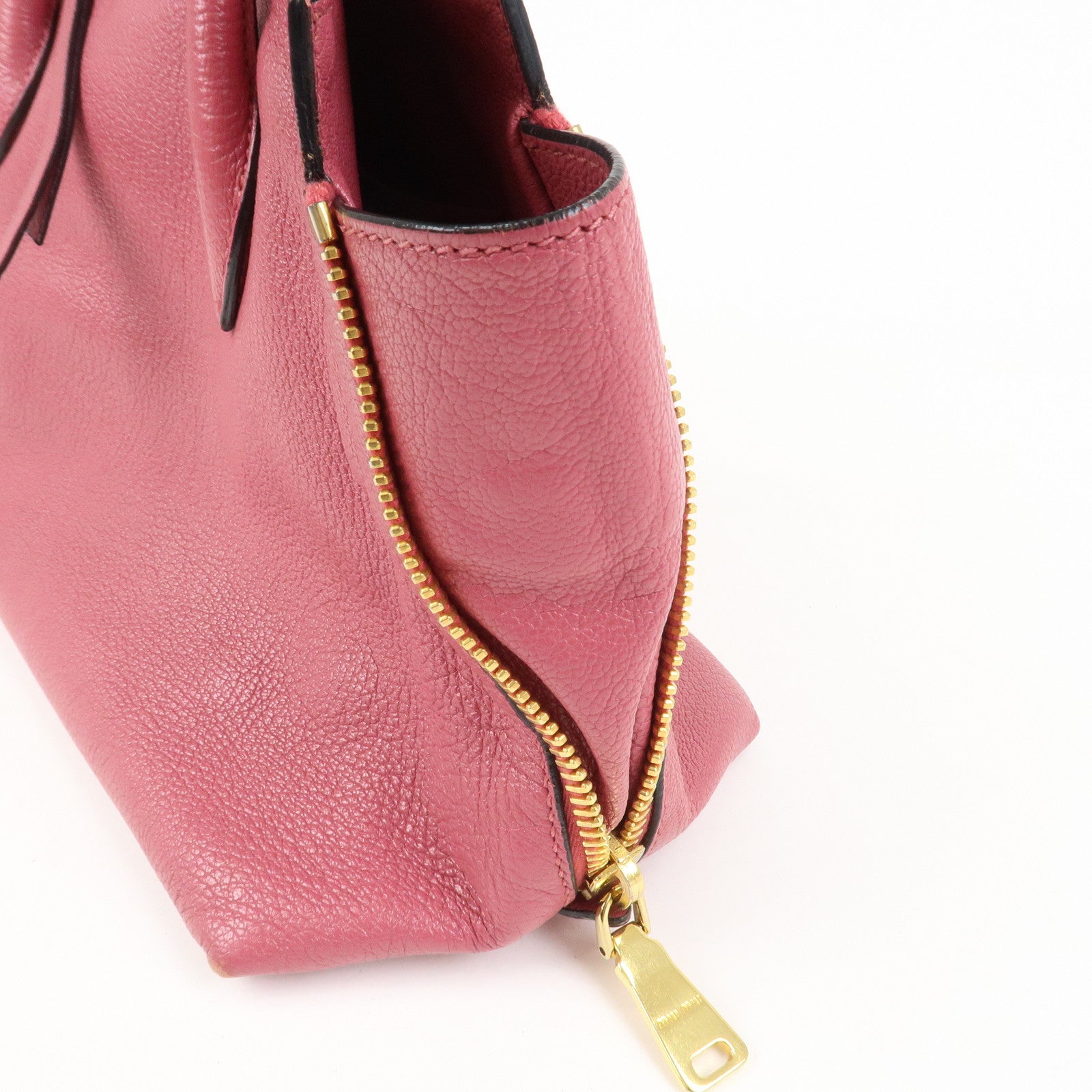 MIU MIU Logo Madras Leather 2WAY Bag Hand Bag Shoulder Bag RN1016