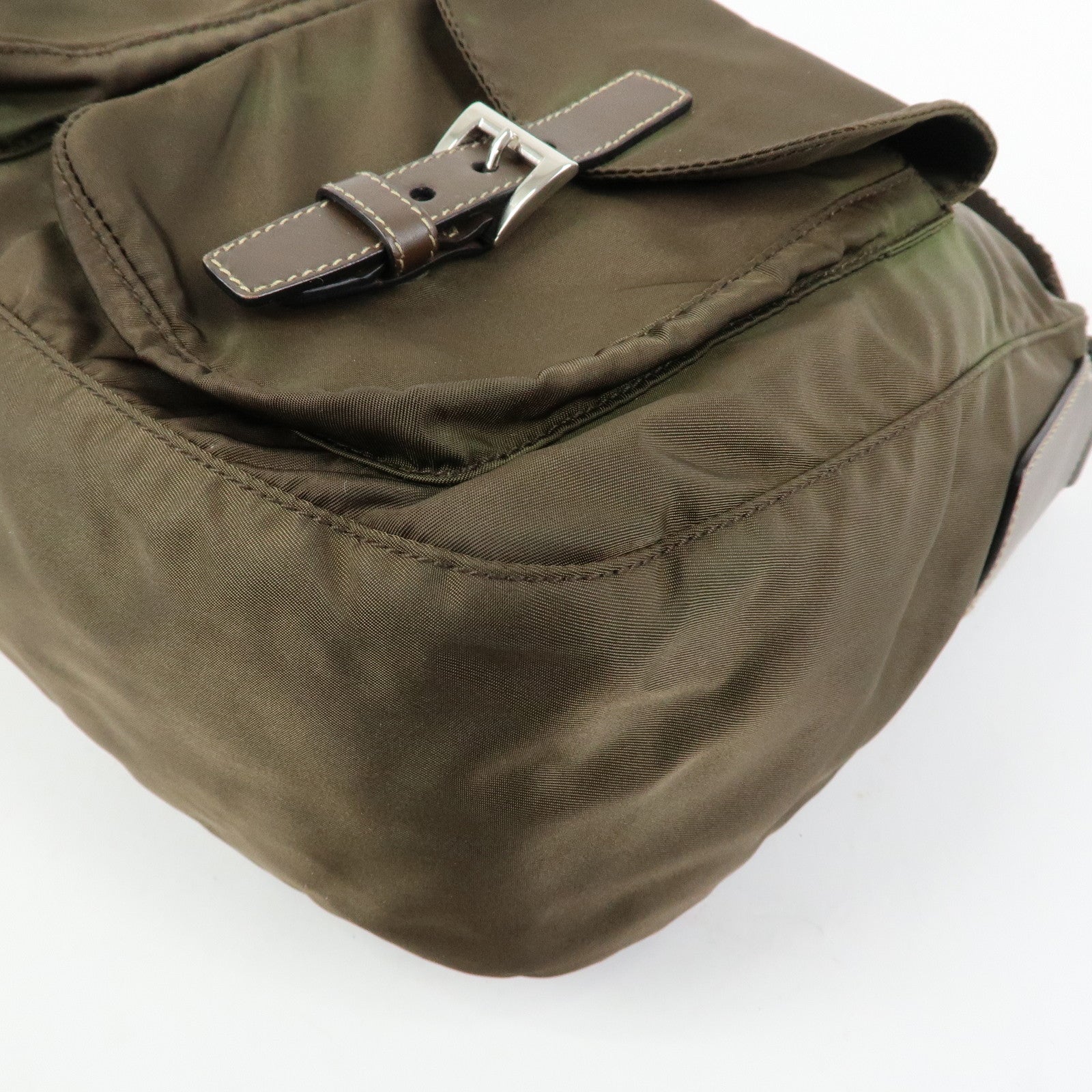 PRADA Tessuto Triangle Logo Shoulder Bag Crossbody Bag TST Khaki