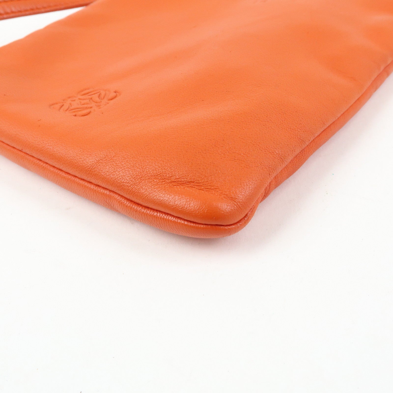 LOEWE Anagram Nappa Leather Mini Shoulder Crossbody Bag Orange