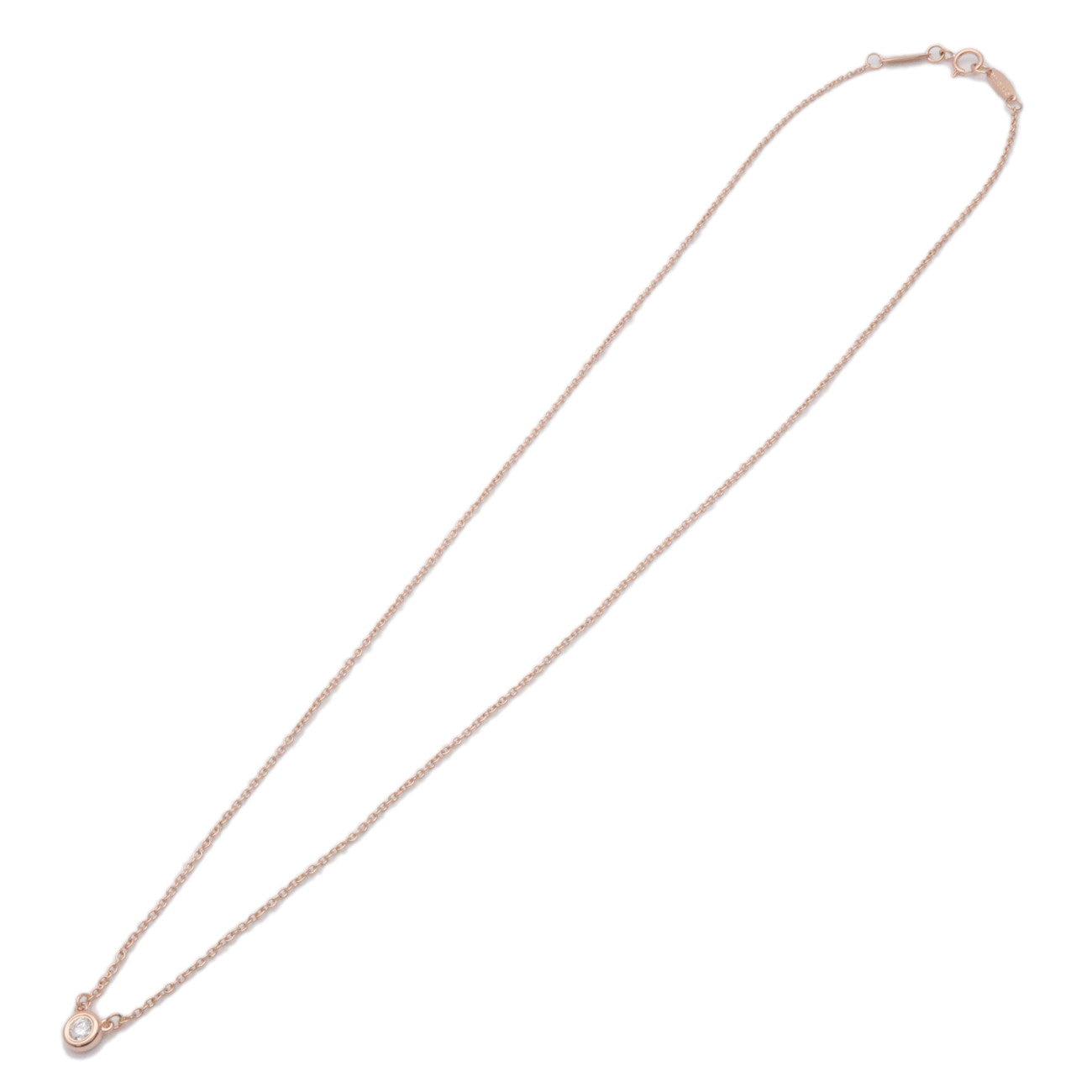 Tiffany & Co By The Yard 1P Diamond 0.07ct Necklace 750PG