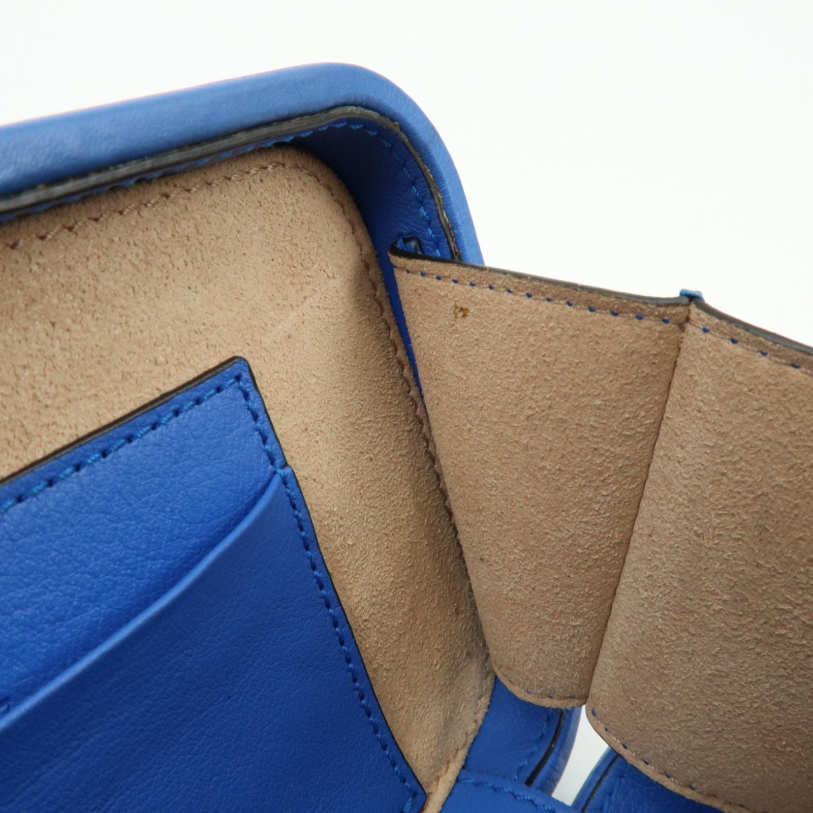 GUCCI Logo Interlocking G Leather Shoulder Bag Blue Orange 658230