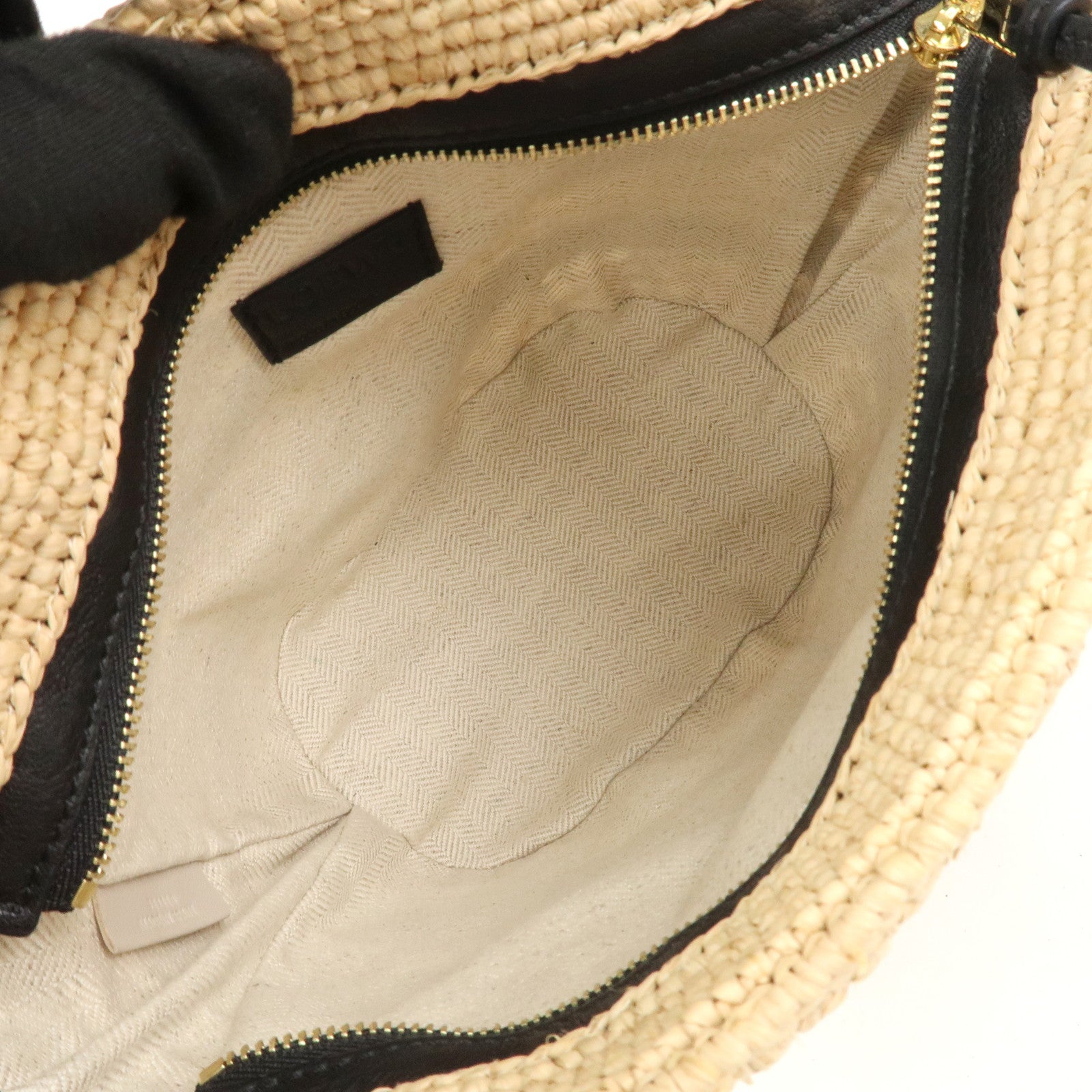 LOEWE Raffia Leather Pochette Bag Shoulder Bag Natural