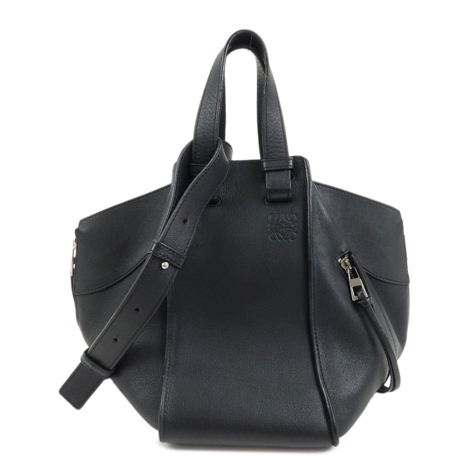 LOEWE Hammock Medium Leather Shoulder Bag Hand Bag Black