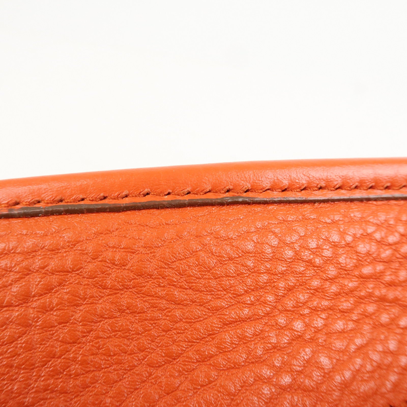 Ferragamo Gancini Leather Hand Bag Orange Gold HDW