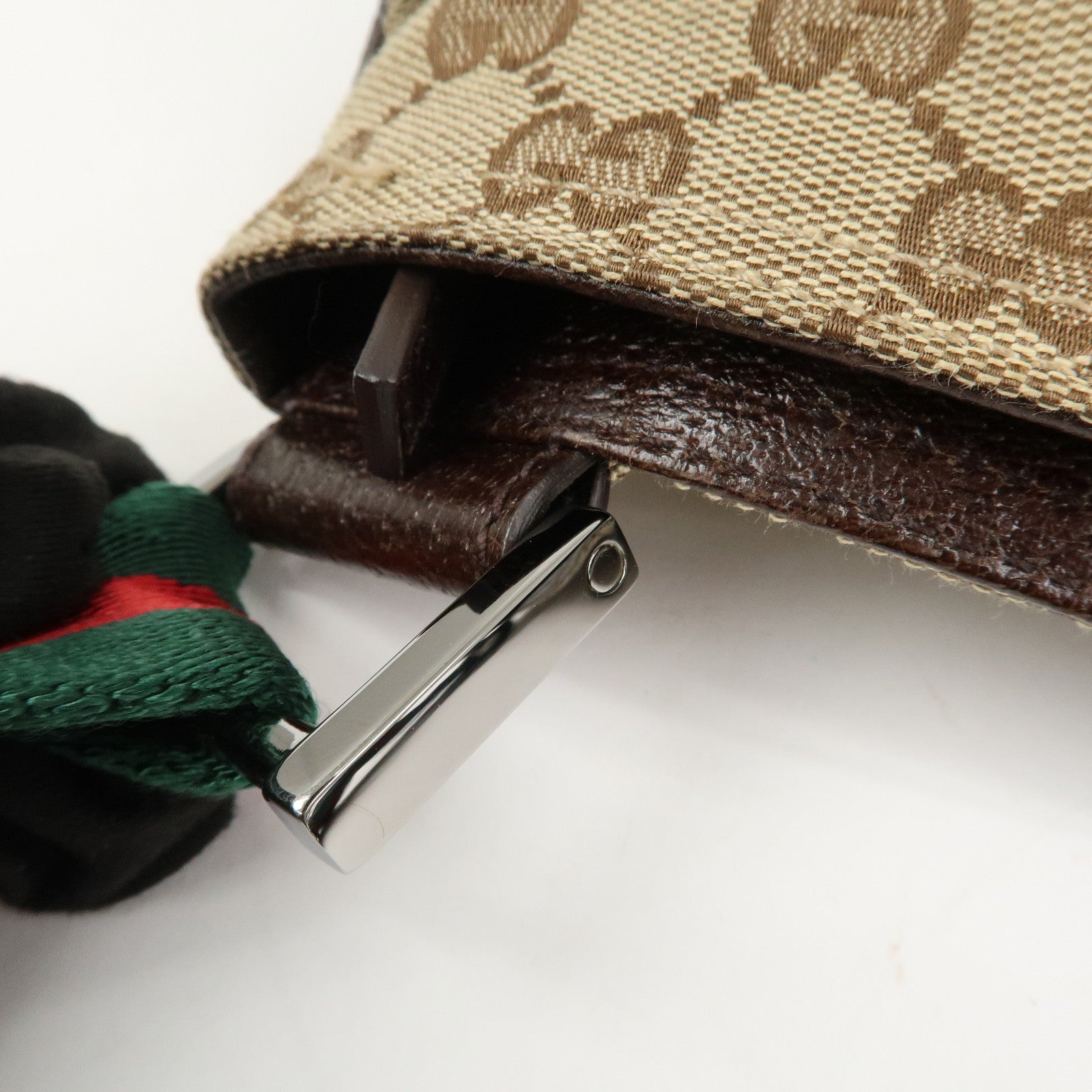 GUCCI Sherry GG Canvas Leather Shoulder Bag Beige Brown 169937