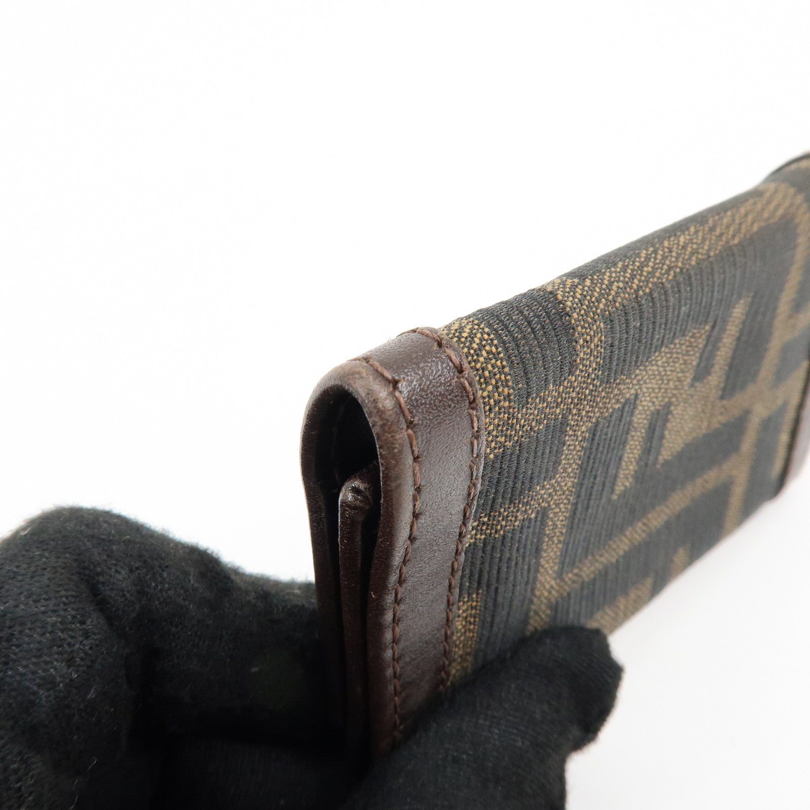 FENDI Zucca Zucchino Set of 3 Key Case Coin Case Brown Black