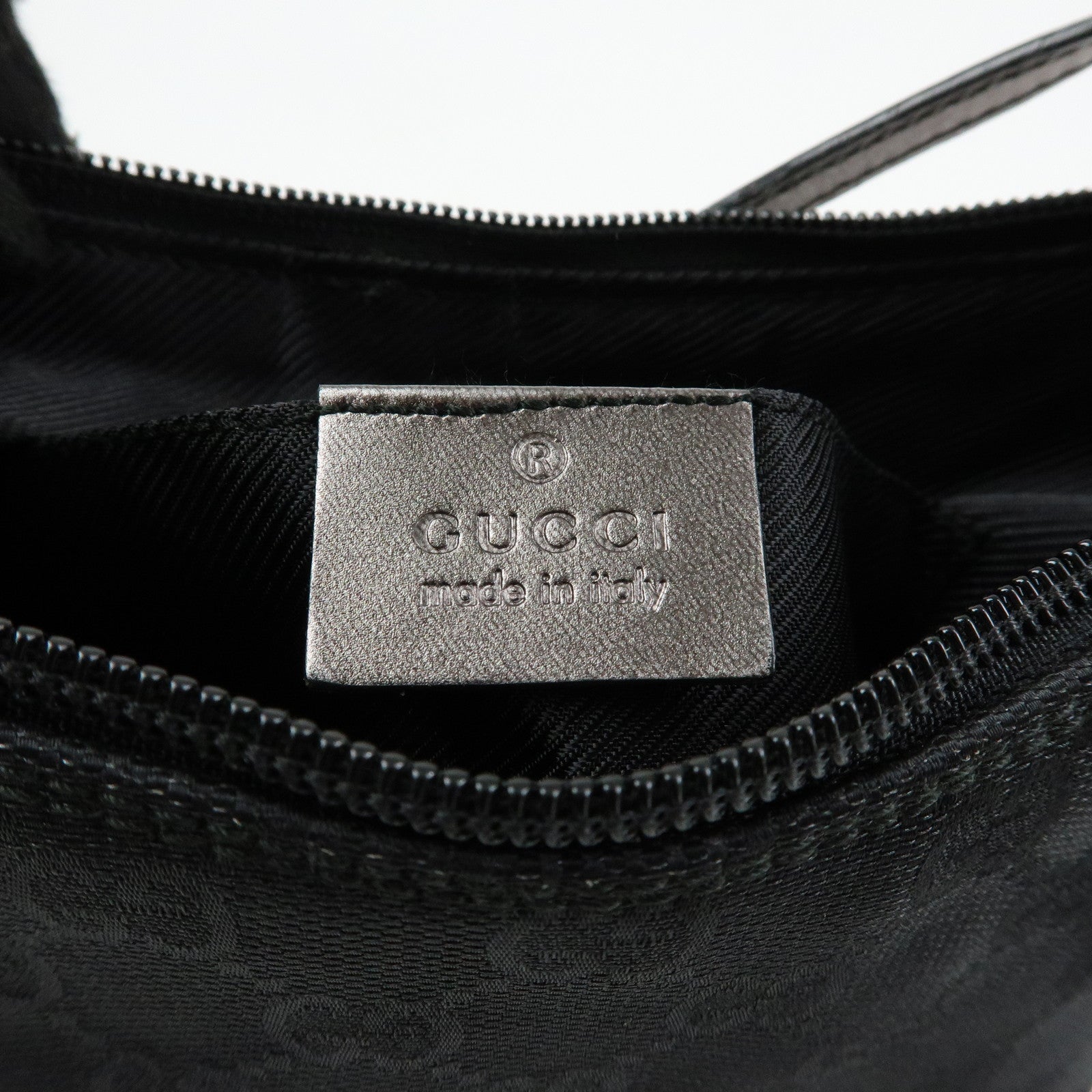 GUCCI GG Canvas Leather Shoulder Bag Hand Bag Black 005.0813