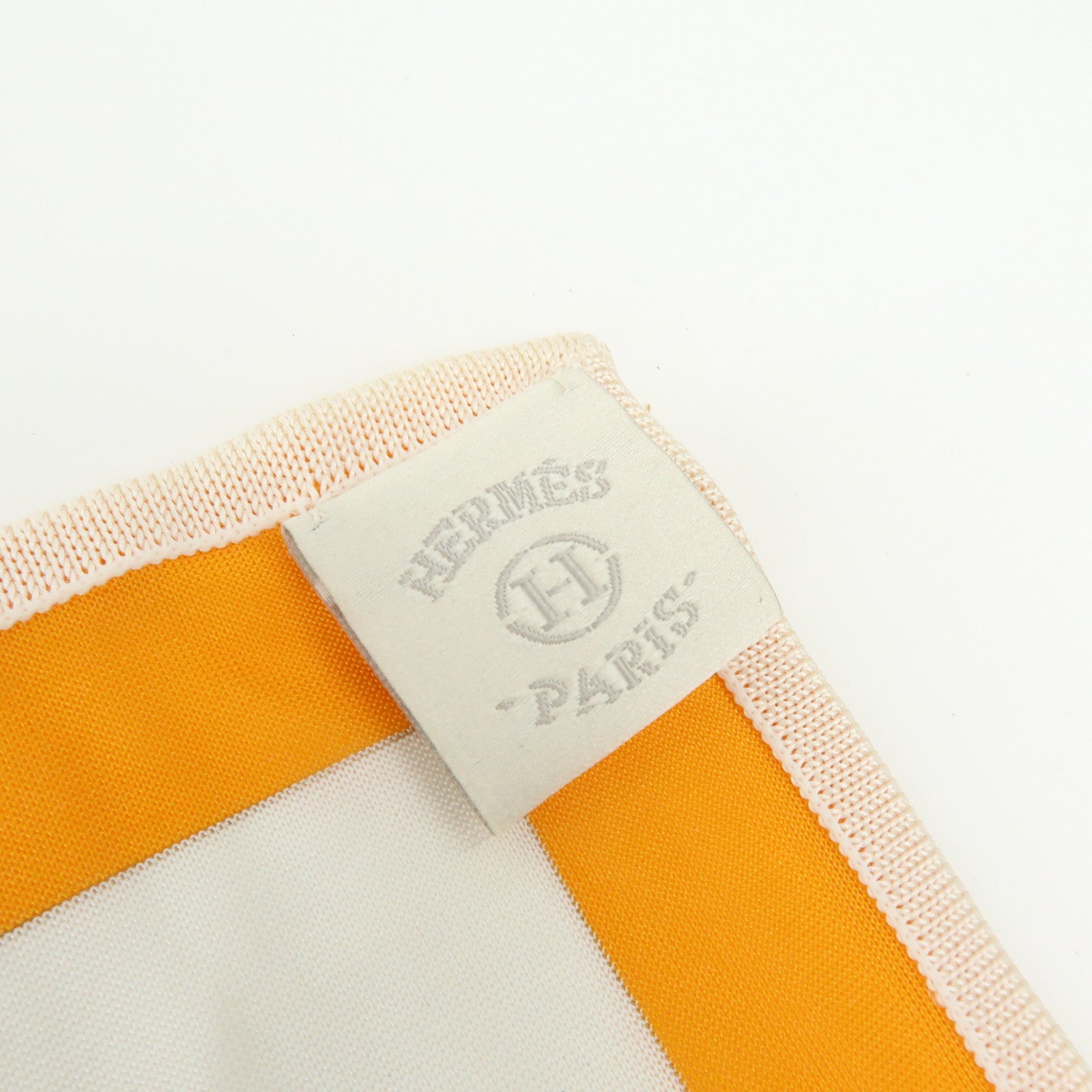 HERMES Carre 90 Silk 100% Scarf ARCS~EN~CIEL Orange White