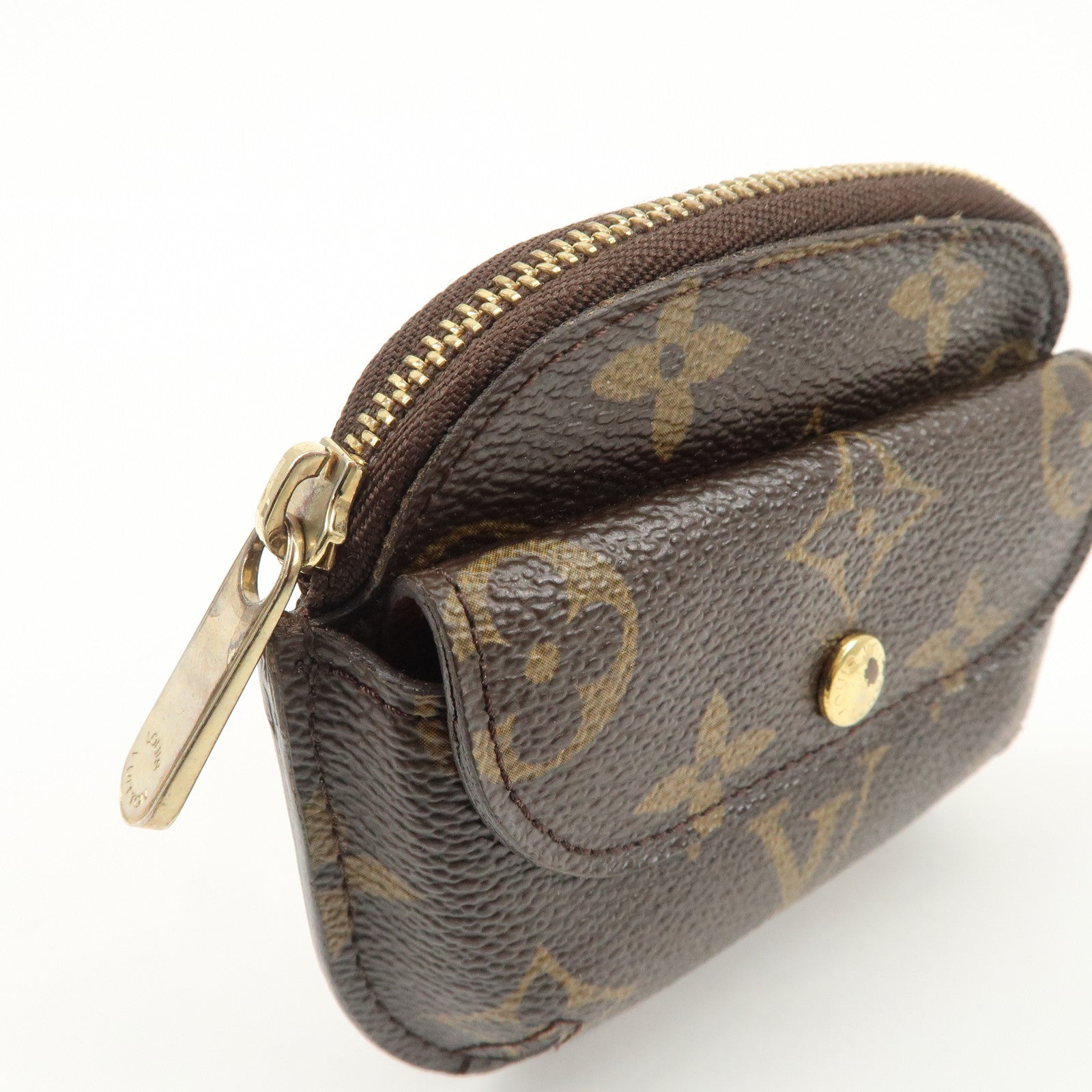 Louis Vuitton Monogram Porte Monnaie Shilling Coin Case M60025 Used