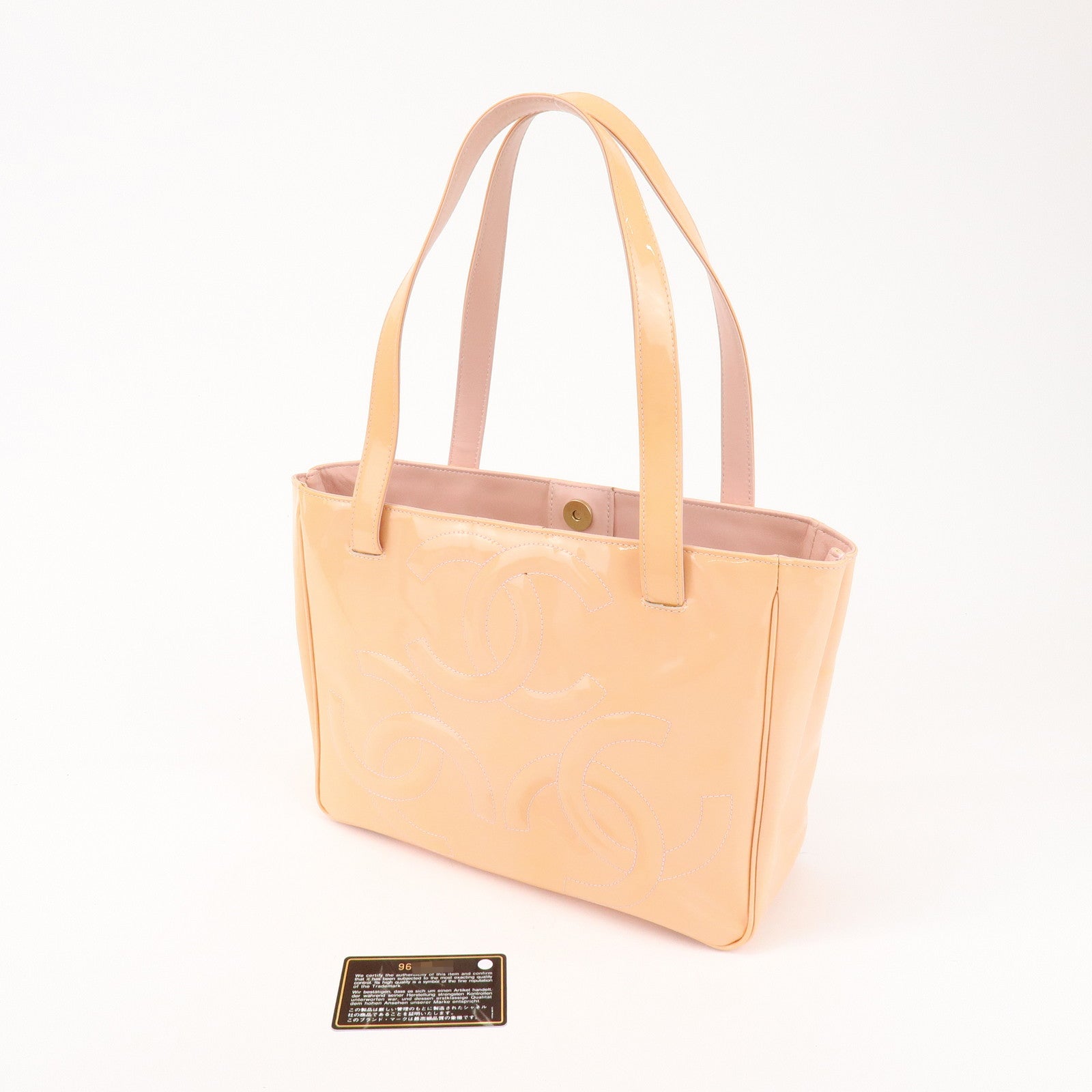 CHANEL COCOMark Patent Leather Tote Bag Shoulder Bag Pink