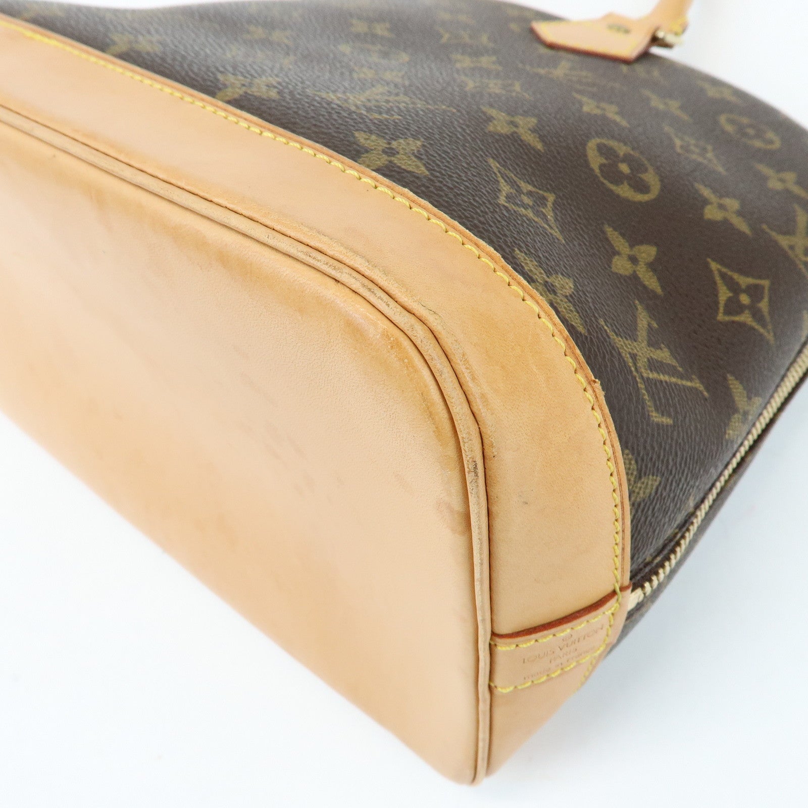 Louis Vuitton Monogram Alma Canvas Leather Hand Bag Brown M51130