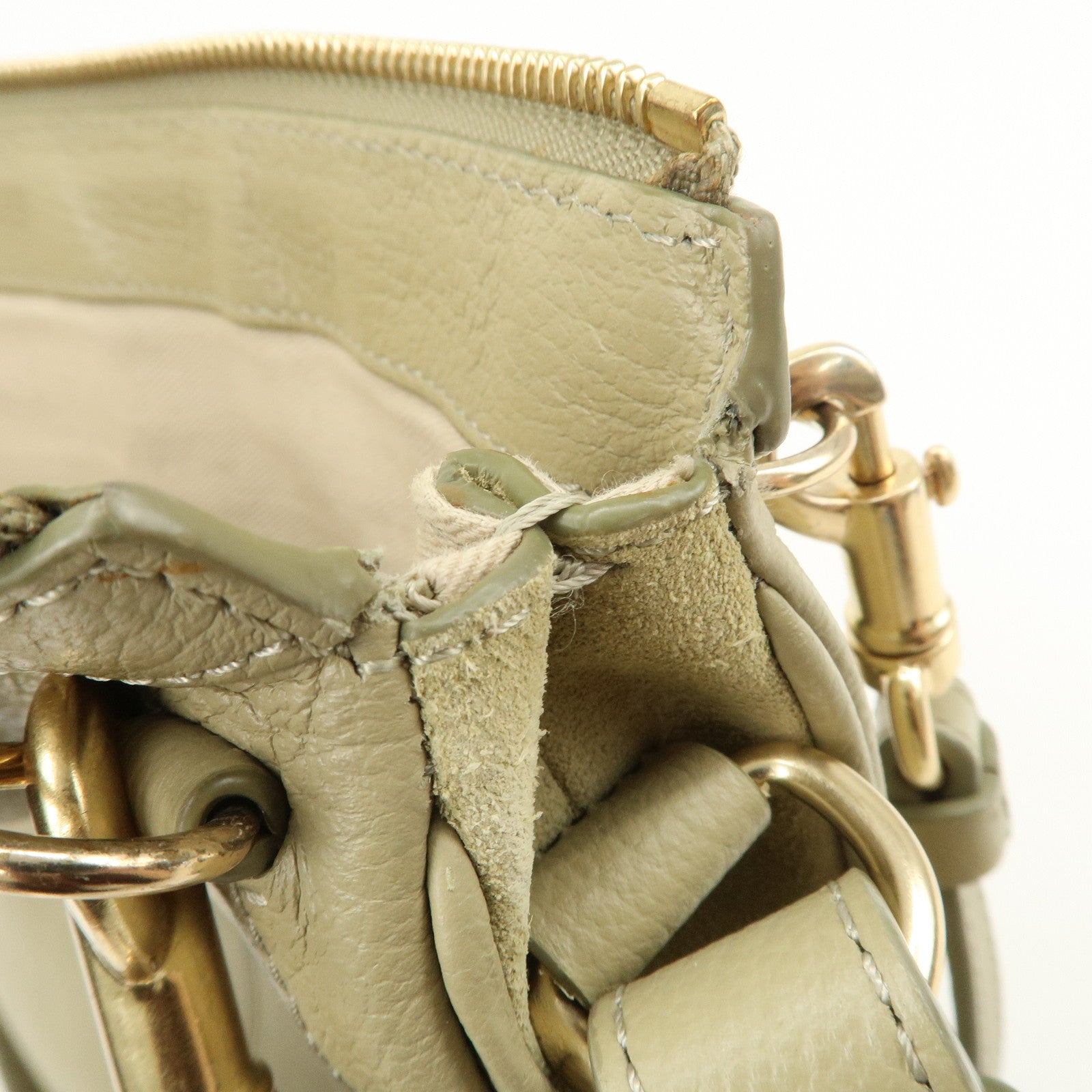 Chole See by Chlo・・スゥ Hana Leather Suede 2Way Bag Shoulder Bag Beige