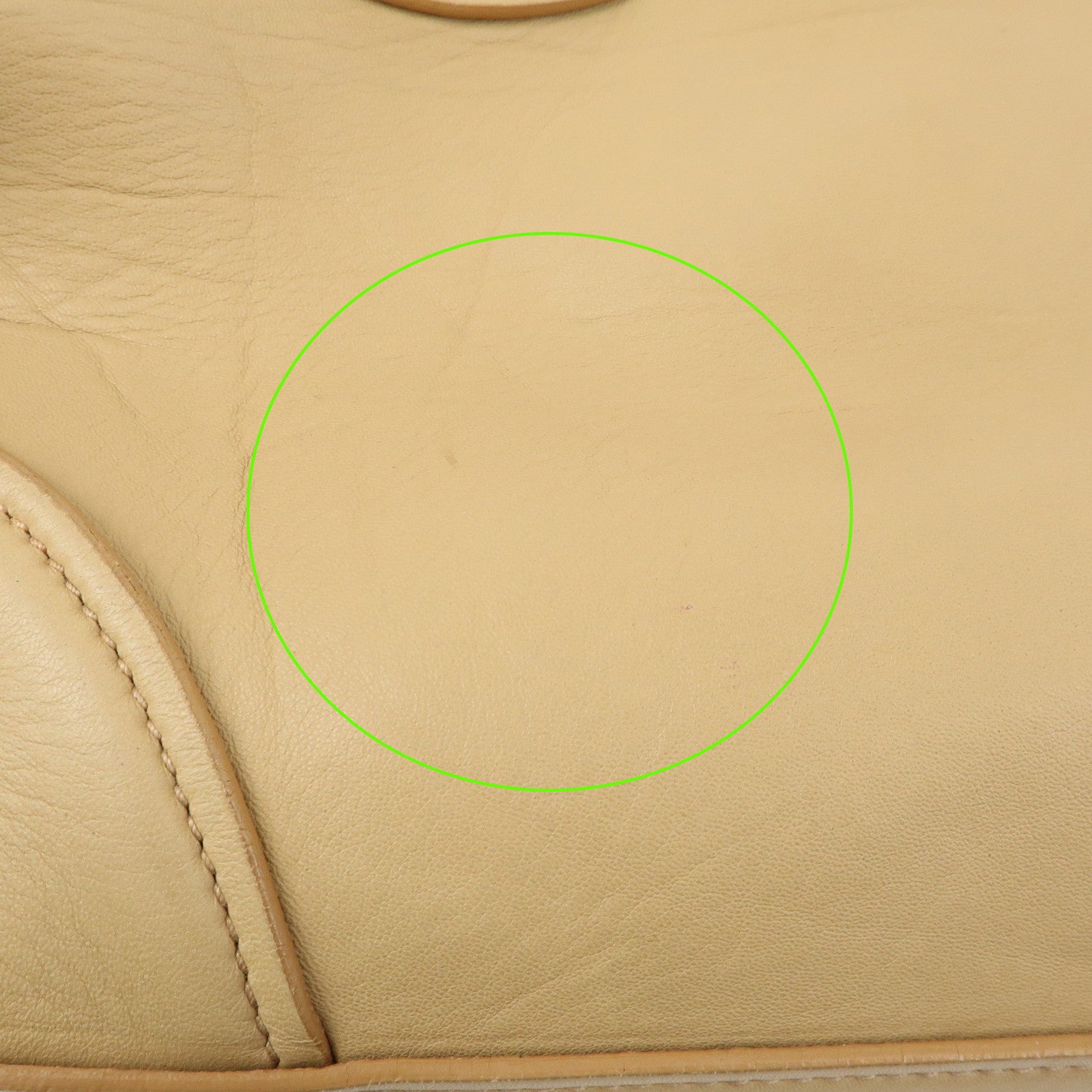MIU MIU Logo Leather Hand Bag Boston Bag Beige