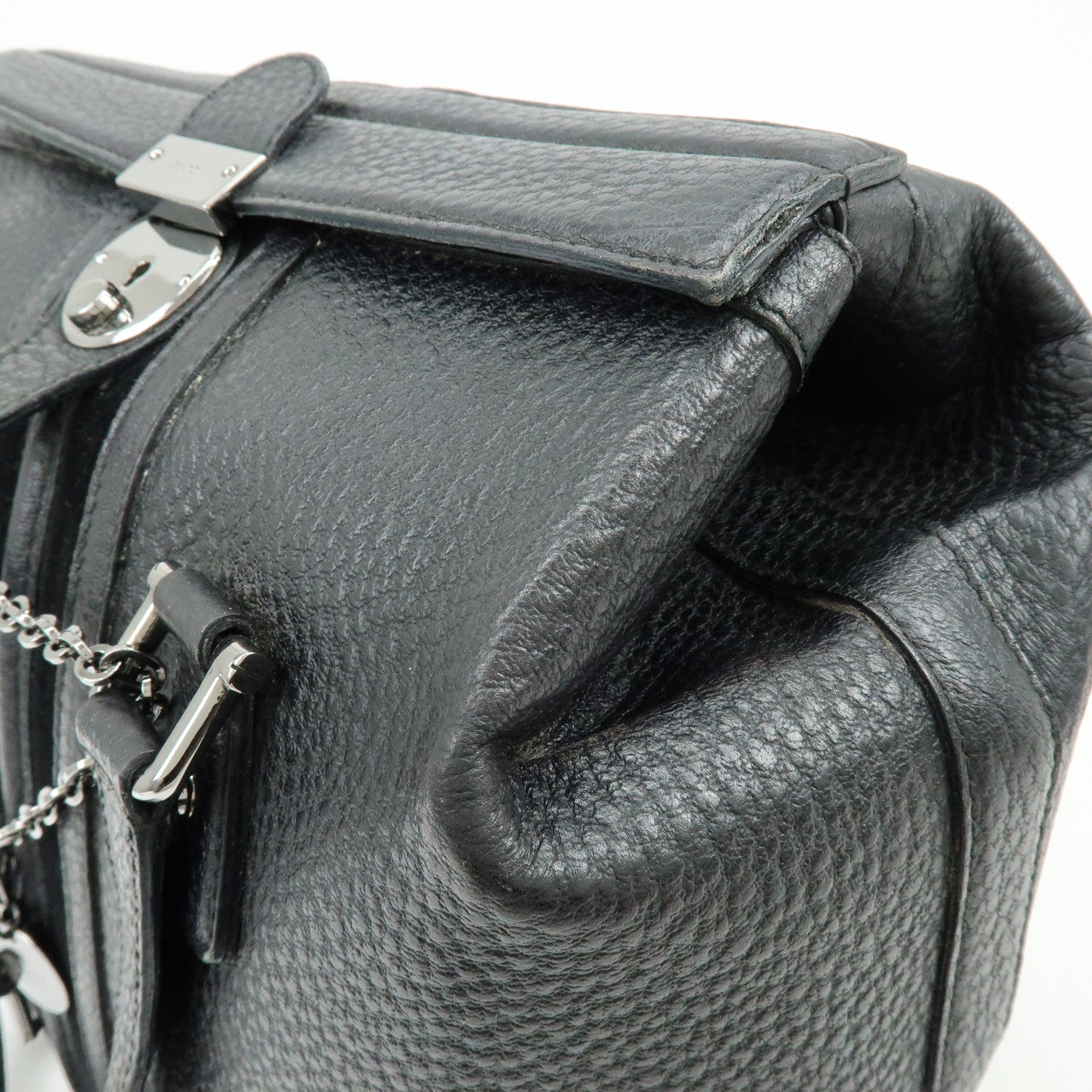 GUCCI Leather Velor Hand Bag Doctor's Bag Shoulder Bag Black 146002