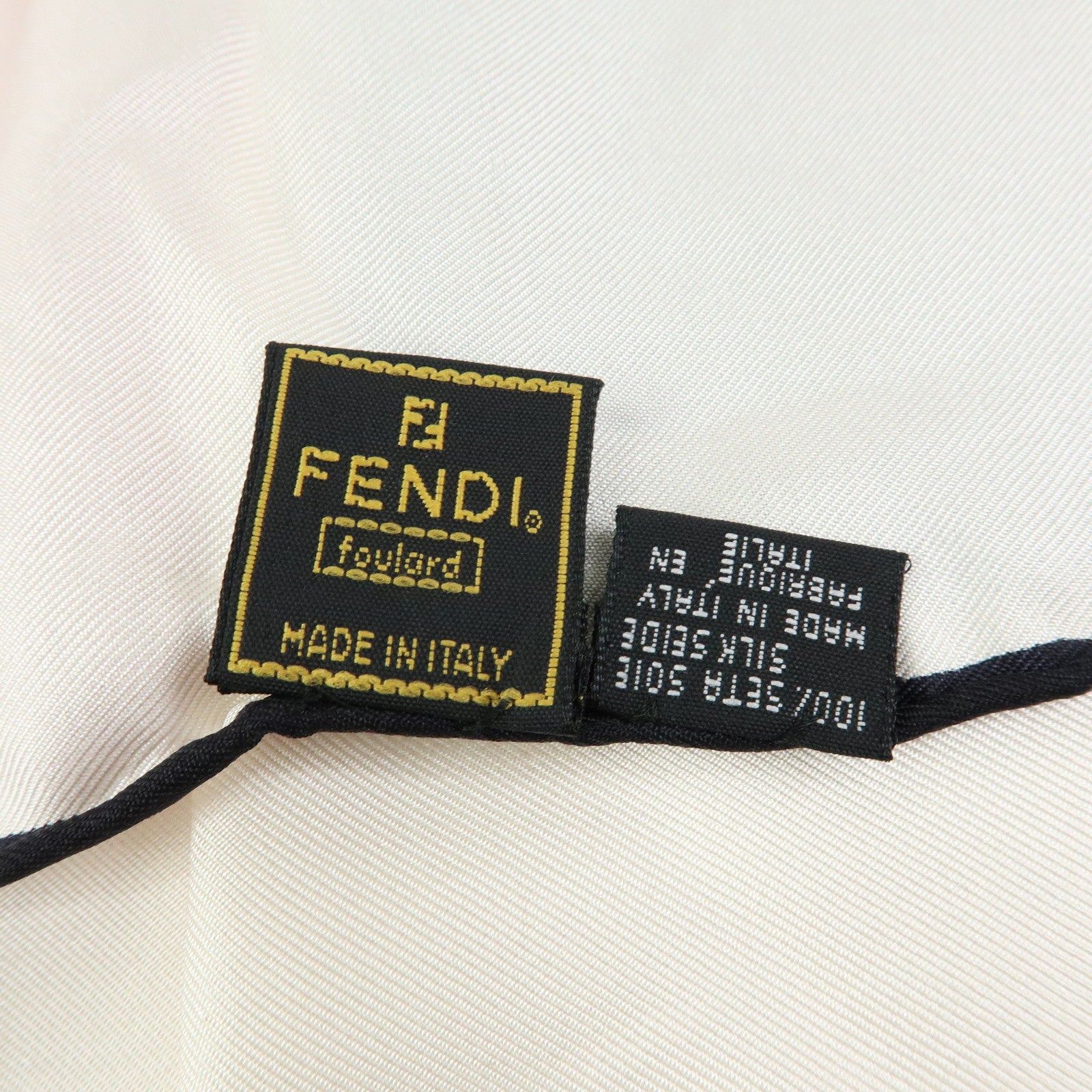 FENDI Zucca Silk 100% Scarf White Black Brown Red