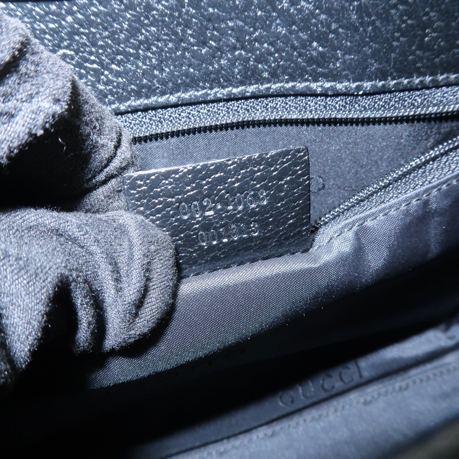 GUCCI Jackie Leather Hand Bag Black 002.1068