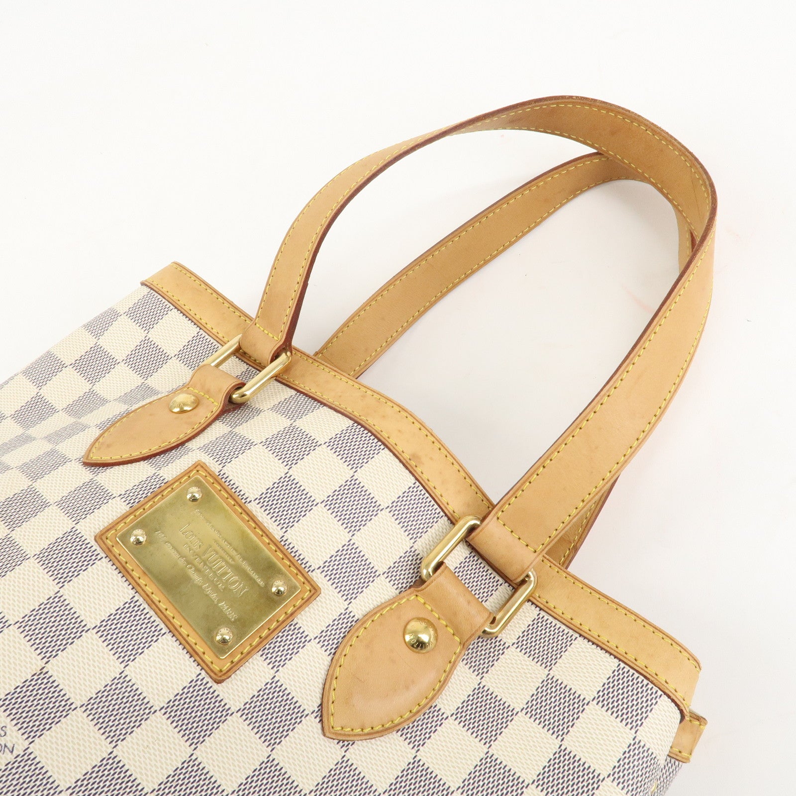 Louis Vuitton Damier Azur Hampstead PM Hand Bag Ivory N51207 Used
