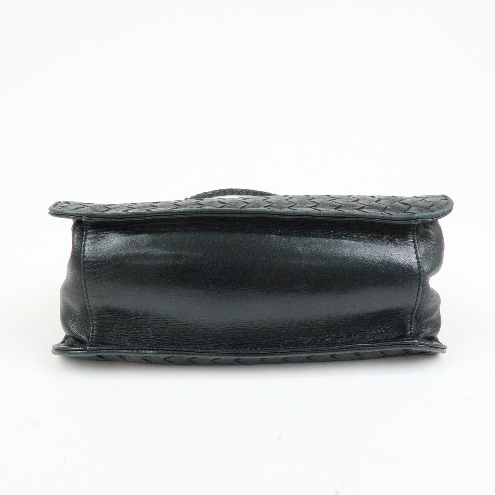 BOTTEGA VENETA Intrecciato Leather Shoulder Bag Hand Bag Black