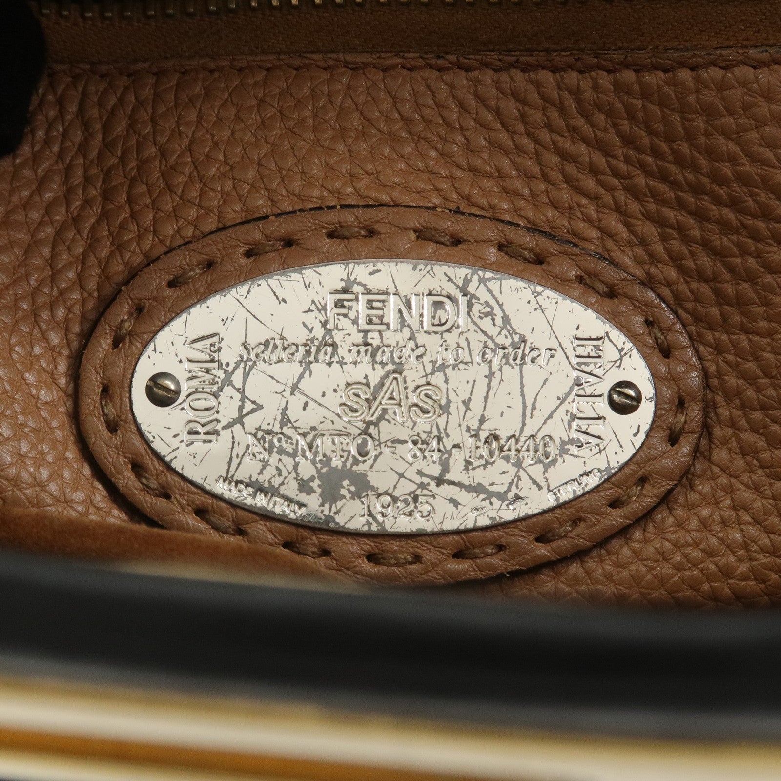 FENDI Selleria Peekaboo Leather 2Way Bag Hand Bag Shoulder Bag