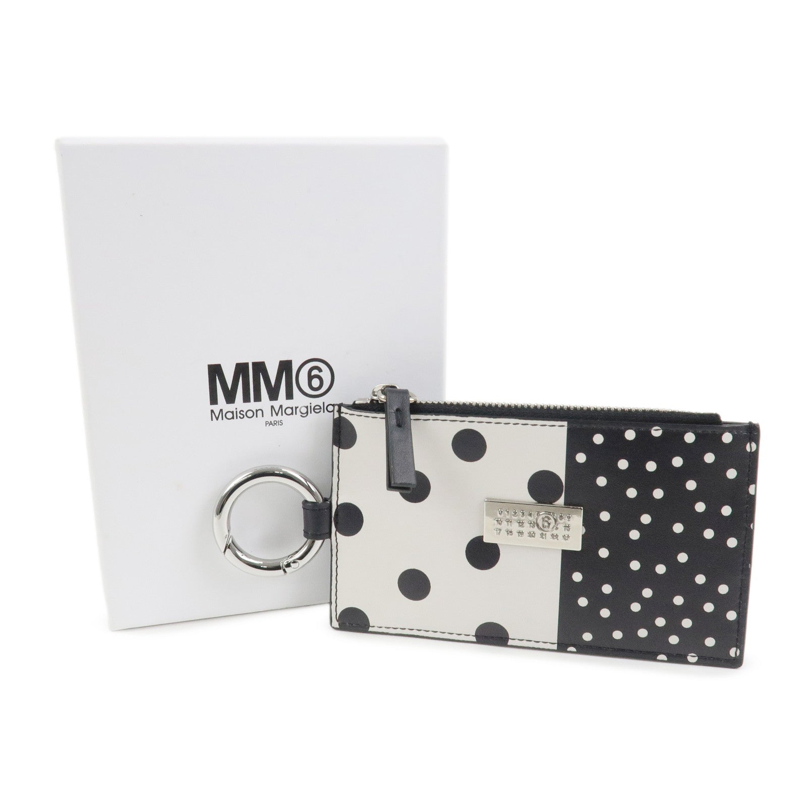 Maison Margiela MM6 Scarf Print Leather Card Case Card Holder Black