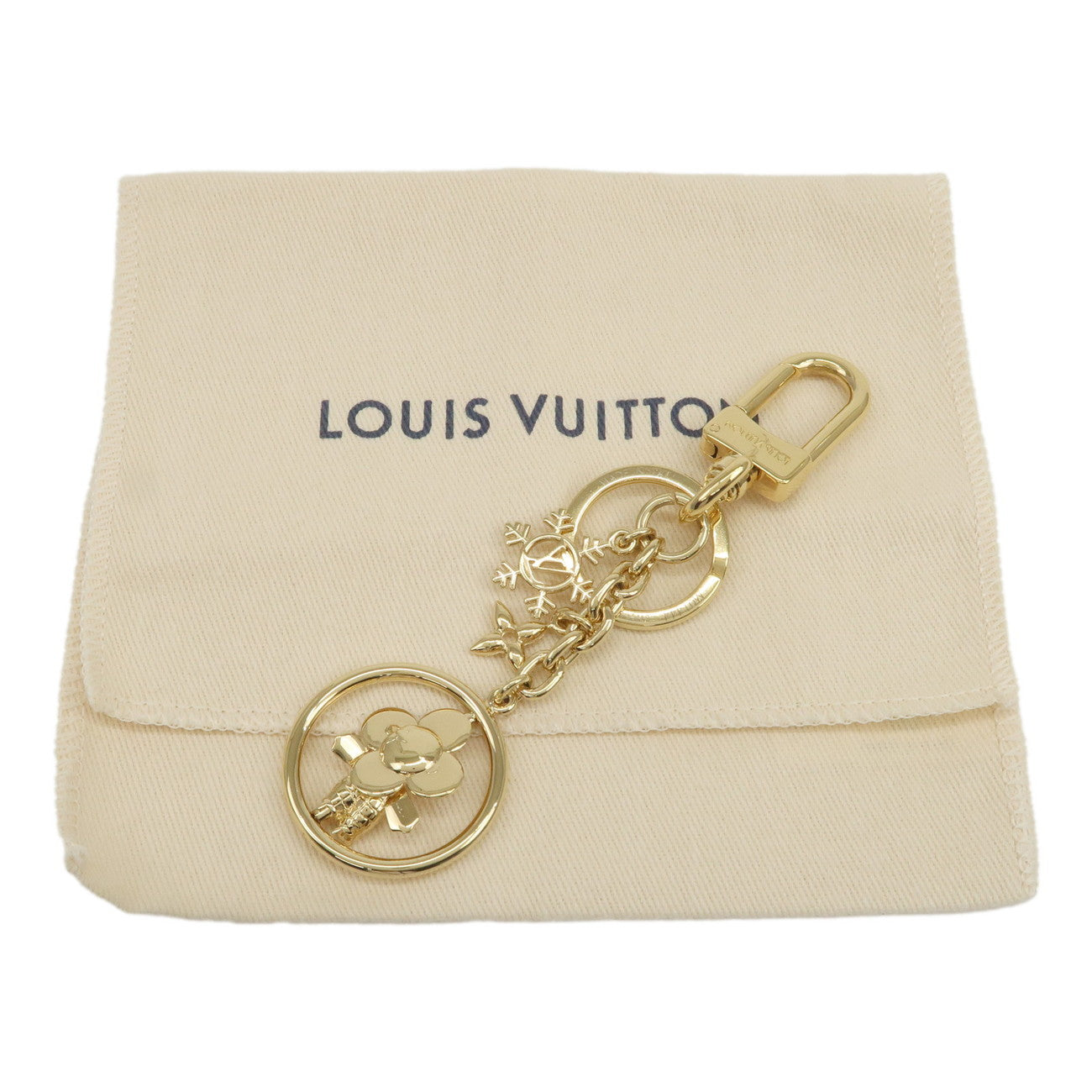 Louis Vuitton Vivienne Ice Skate Bag Charm Key Chain Gold M01444