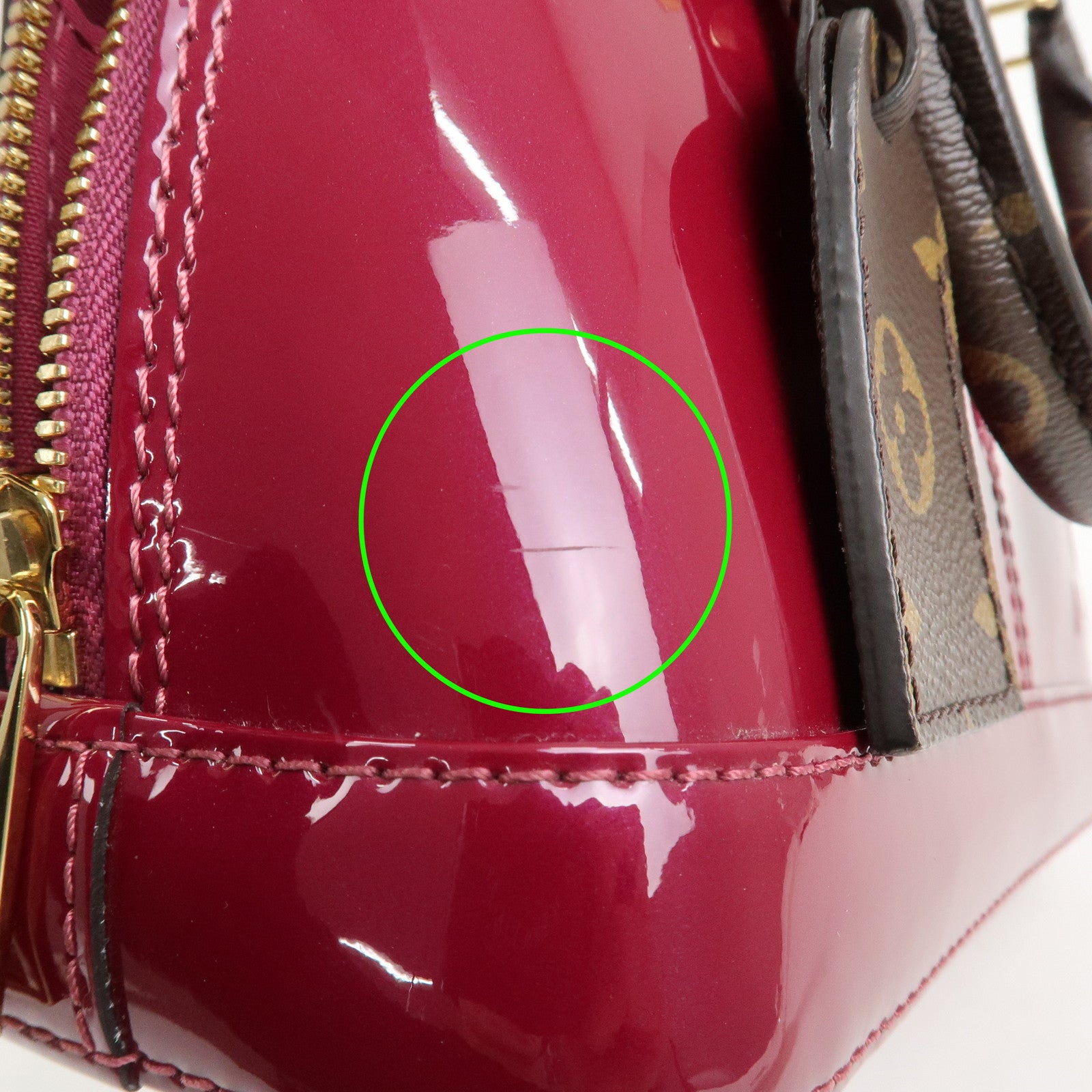 Louis Vuitton Monogram Vernis Alma BB 2Way Bag Magenta M54785