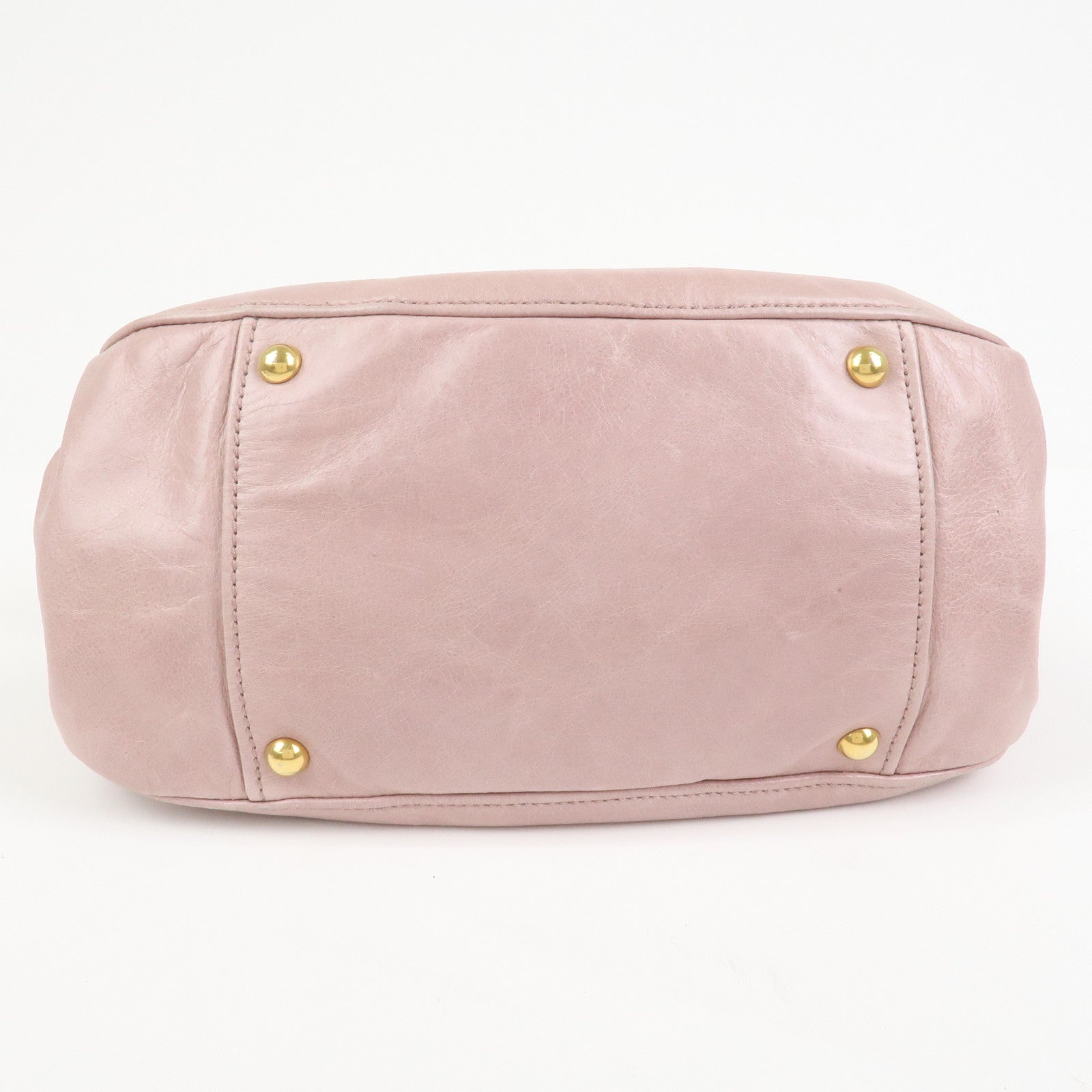 MIU MIU Leather Side Ribbon 2Way Hand Shoulder Bag Pink RN0686