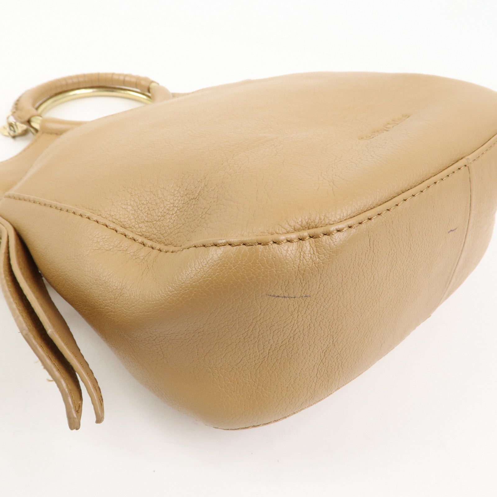 Chloe See by Chloe Leather 2Way Bag Hand Bag Shoulder Bag Beige