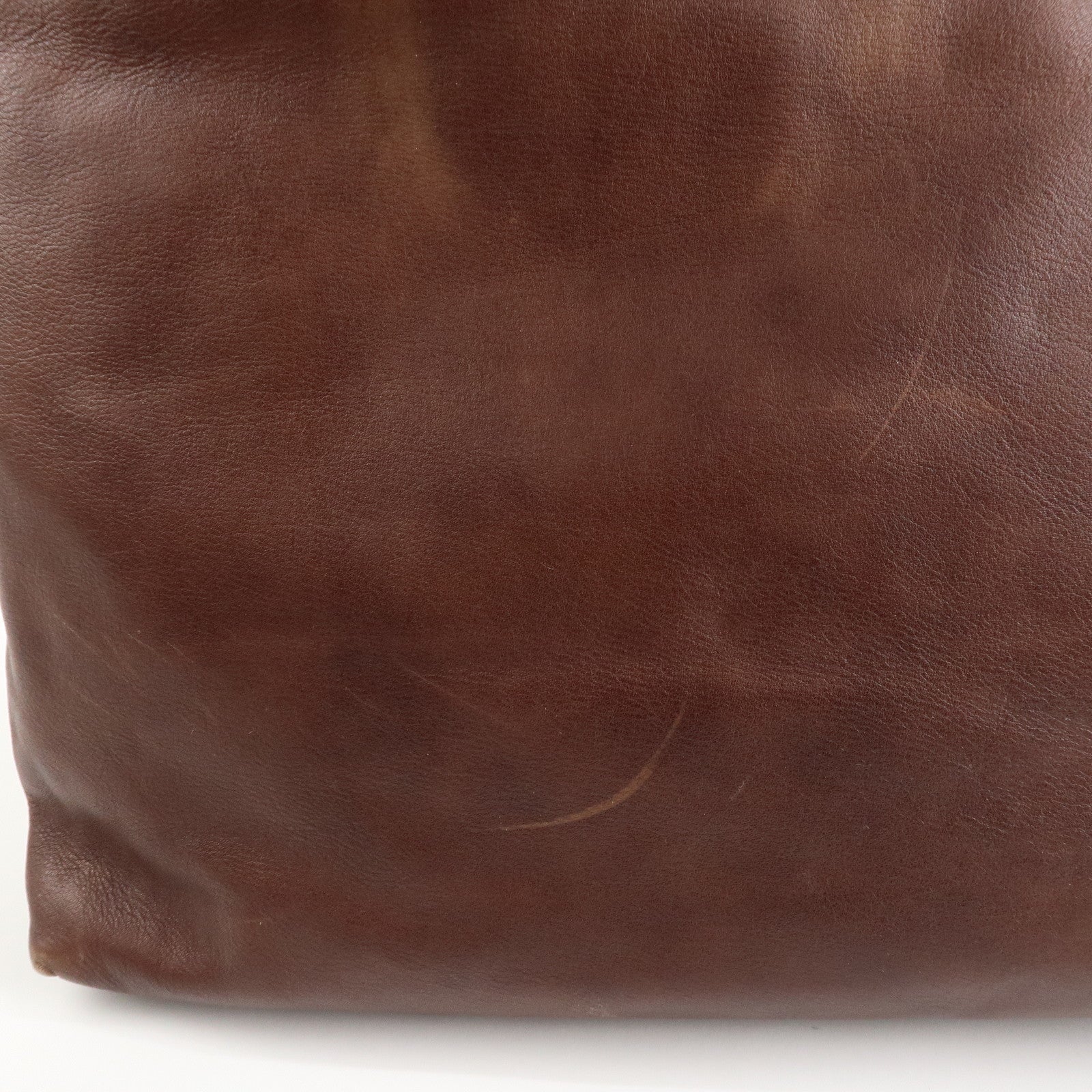 PRADA Logo Leather 2way Shoulder Bag Tote Bag Gold HDW Brown Used