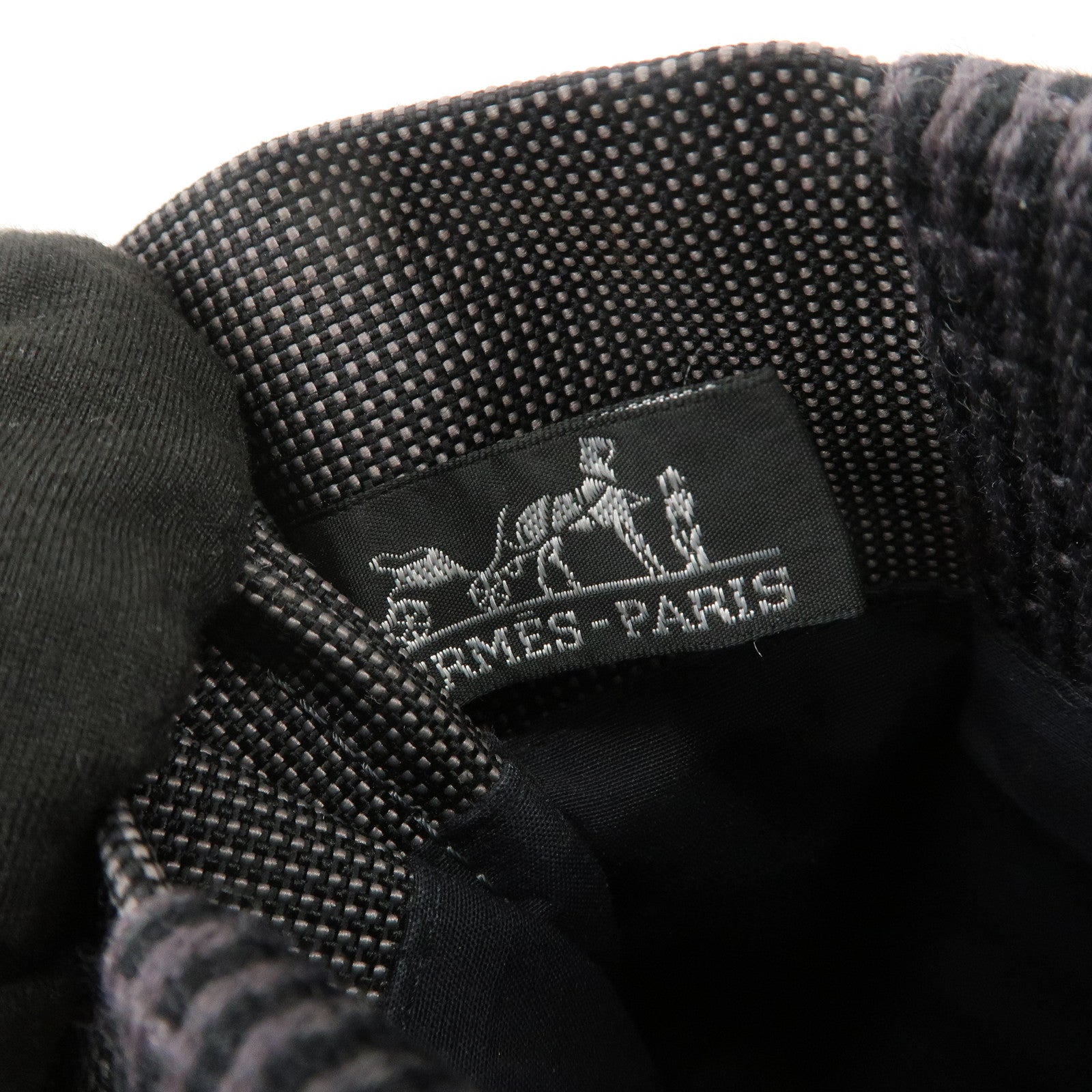 HERMES Herline Herbag Canvas Shoulder Bag Crossbody Bag Black