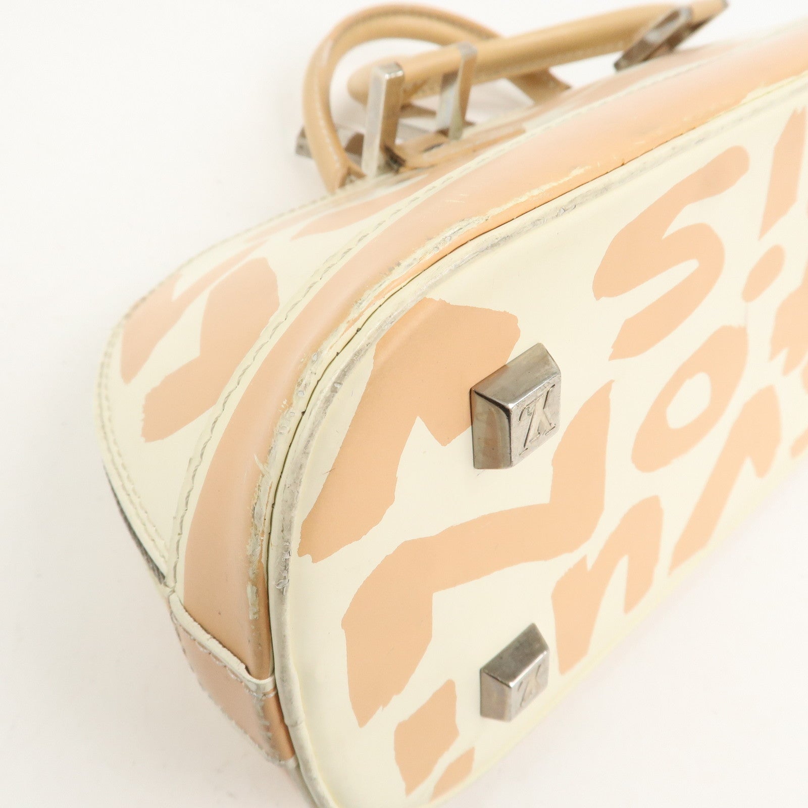 Louis Vuitton Graffiti Alma Horizontal Leather Hand Bag Beige M92176