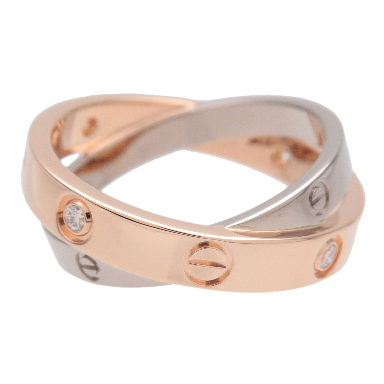 Cartier Be Love 6P Diamond Ring K18 750PG/WG #50 US5.5 EU50 HK12