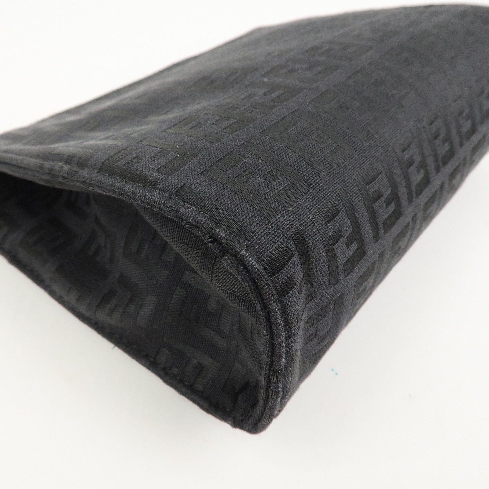 FENDI Zucchino Logo Canvas Cosmetic Pouch Black 7N0007