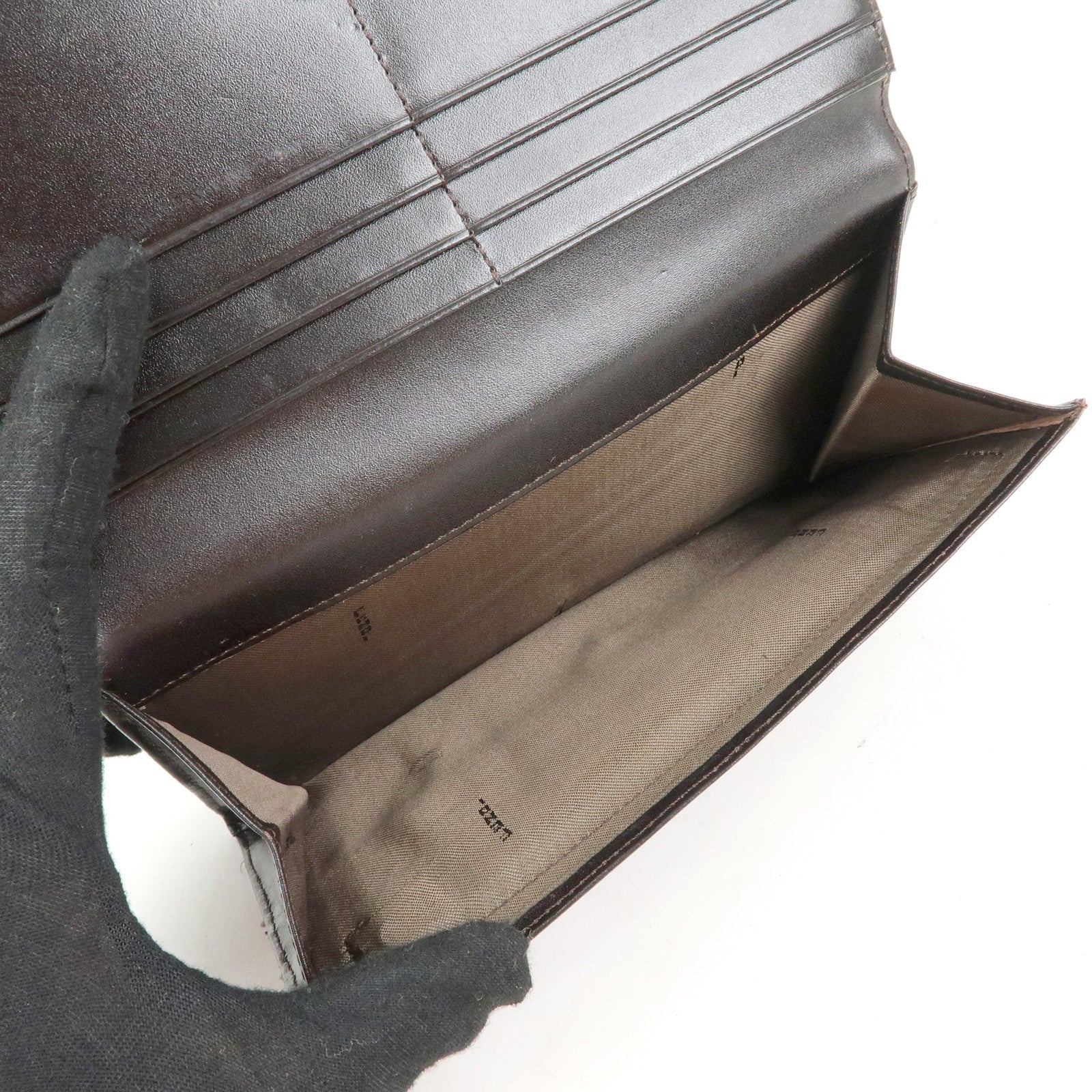 FENDI Zucca Canvas Bi-fold Long Wallet Black Brown 8M0009