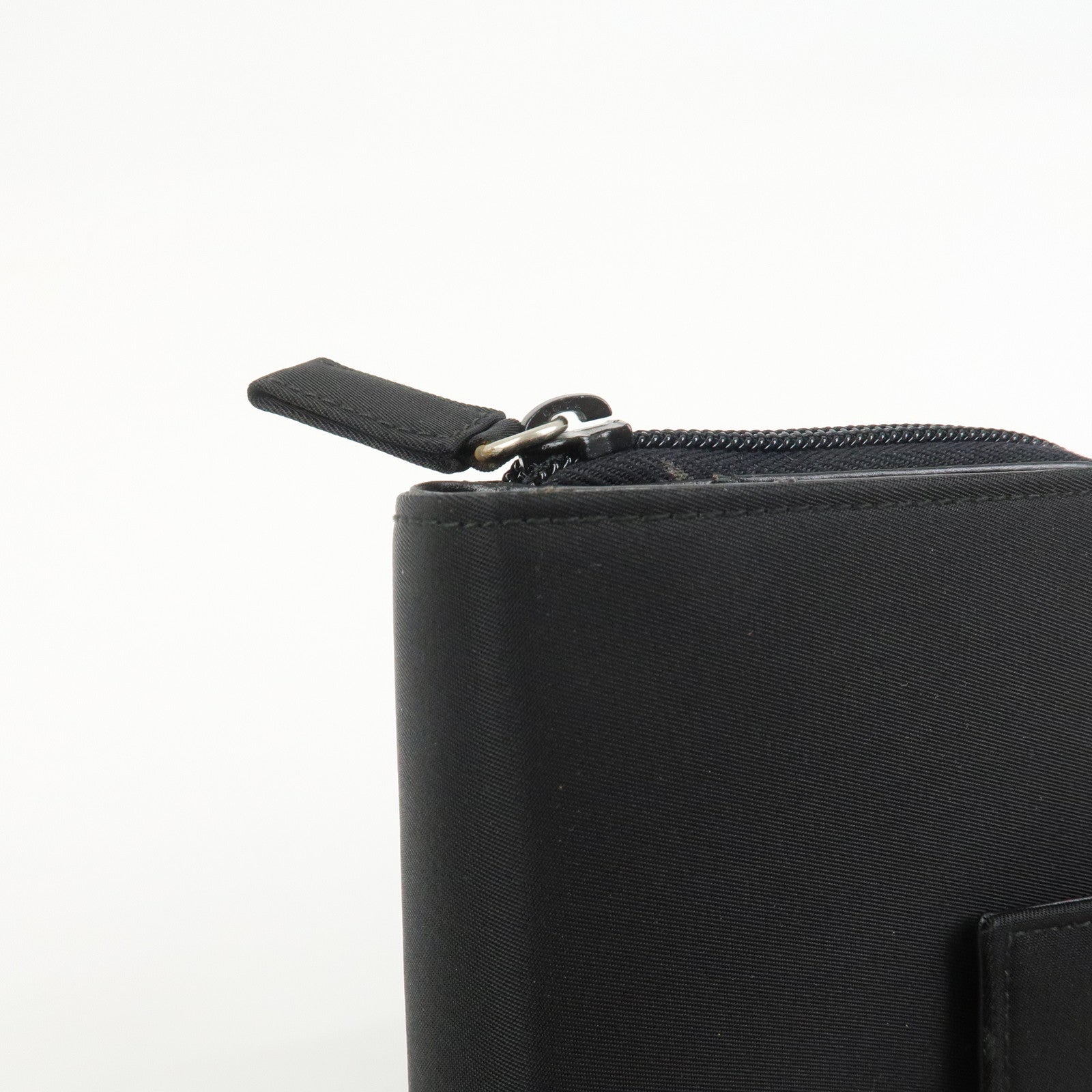 PRADA Triangle Logo Nylon Leather Planner Cover Agenda Cover Black