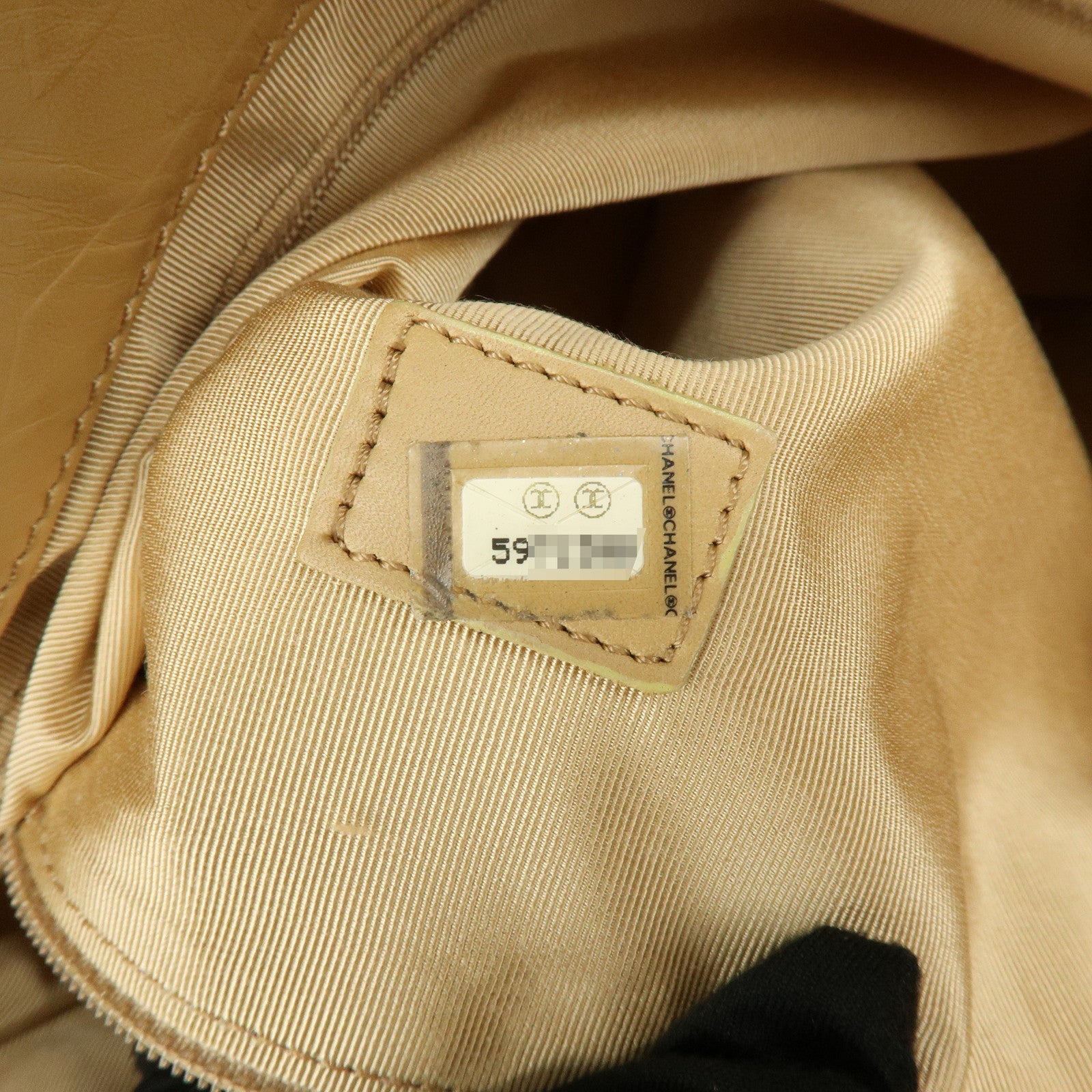 CHANEL COCO Mark Leather Tote Bag Shoulder Bag Beige