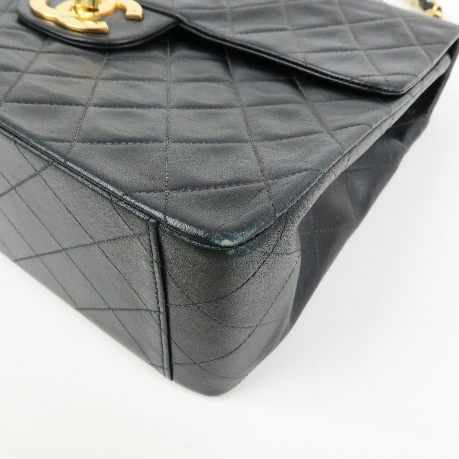 CHANEL Matelasse COCO Mark Chain Lamb Skin Shoulder Bag A01094