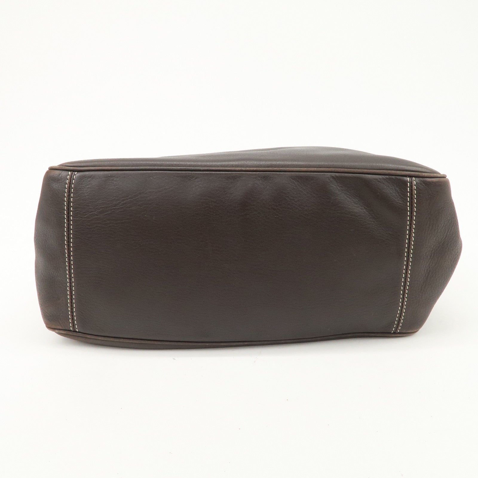 CELINE Boogie Bag Leather Large Tote Bag Hand Bag Dark Brown