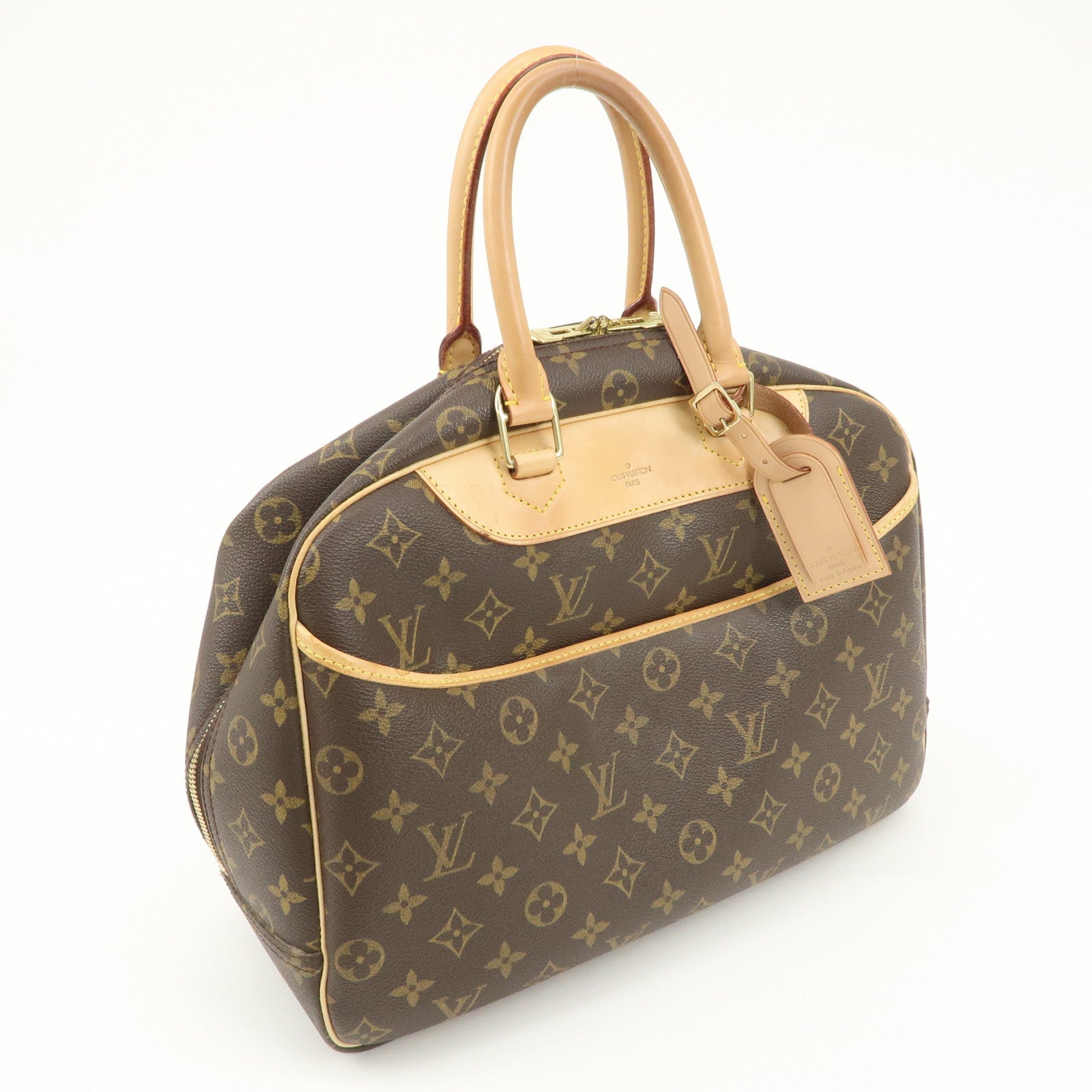 Louis Vuitton Monogram Deauville Hand Bag Brown M47270 Used